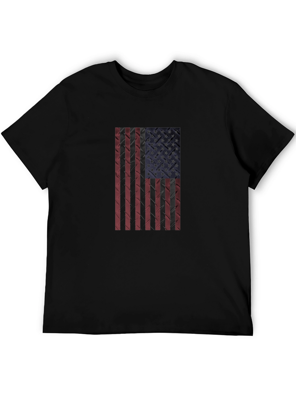 American Flag Textured Black T-Shirt