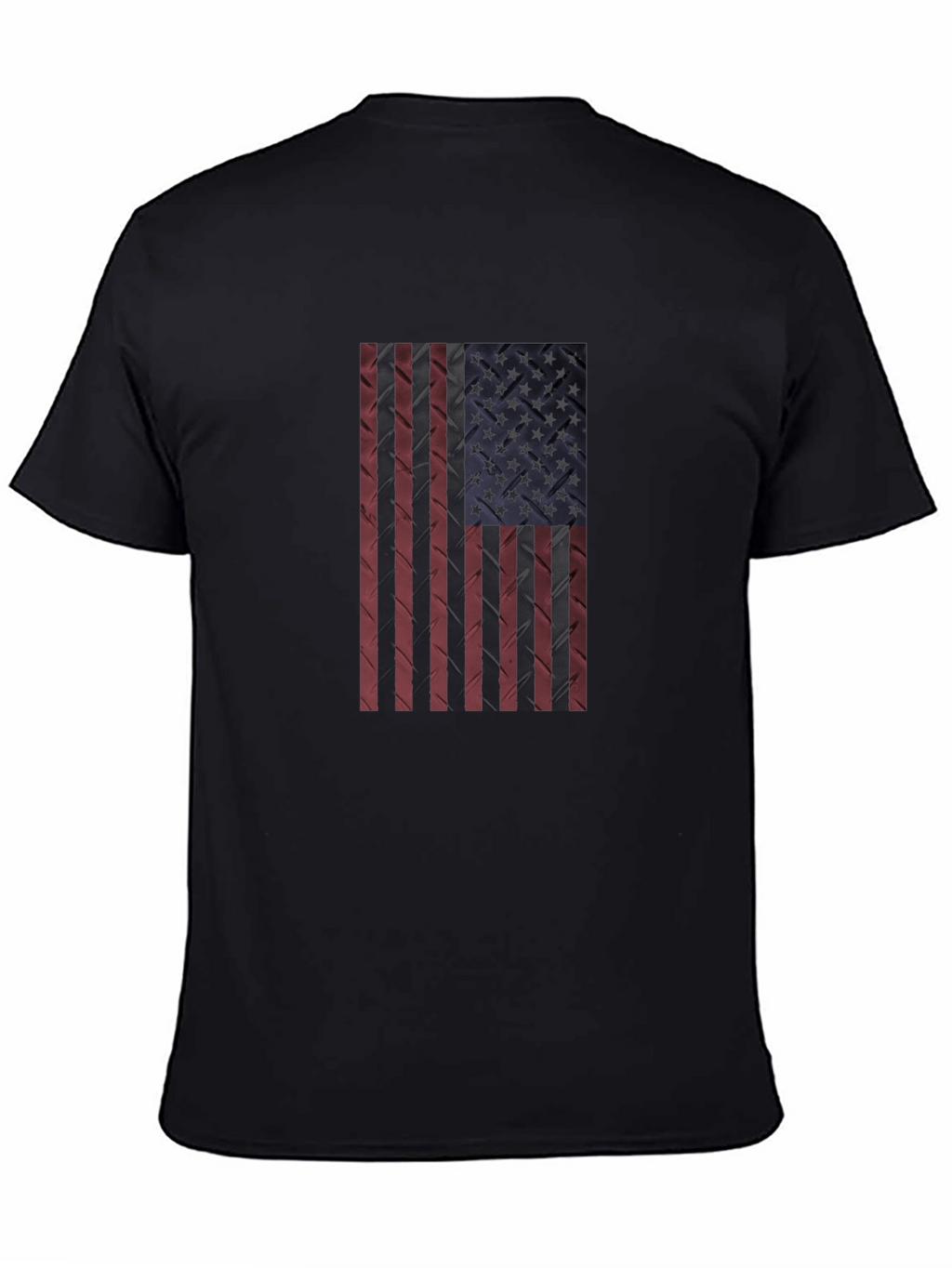 American Flag Textured Black T-Shirt