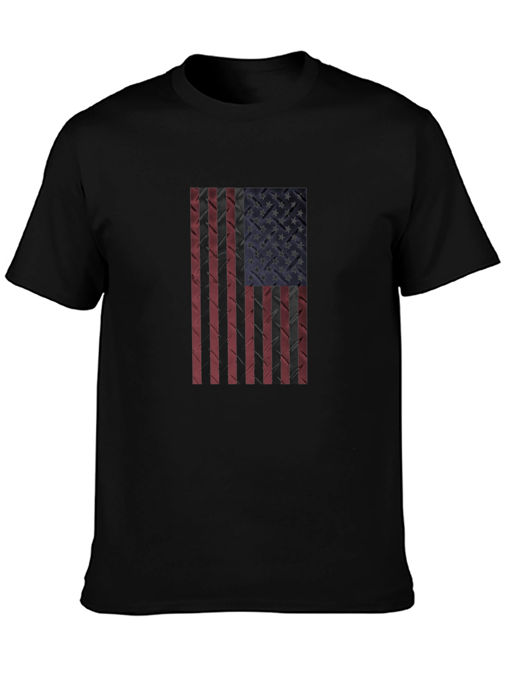 American Flag Textured Black T-Shirt