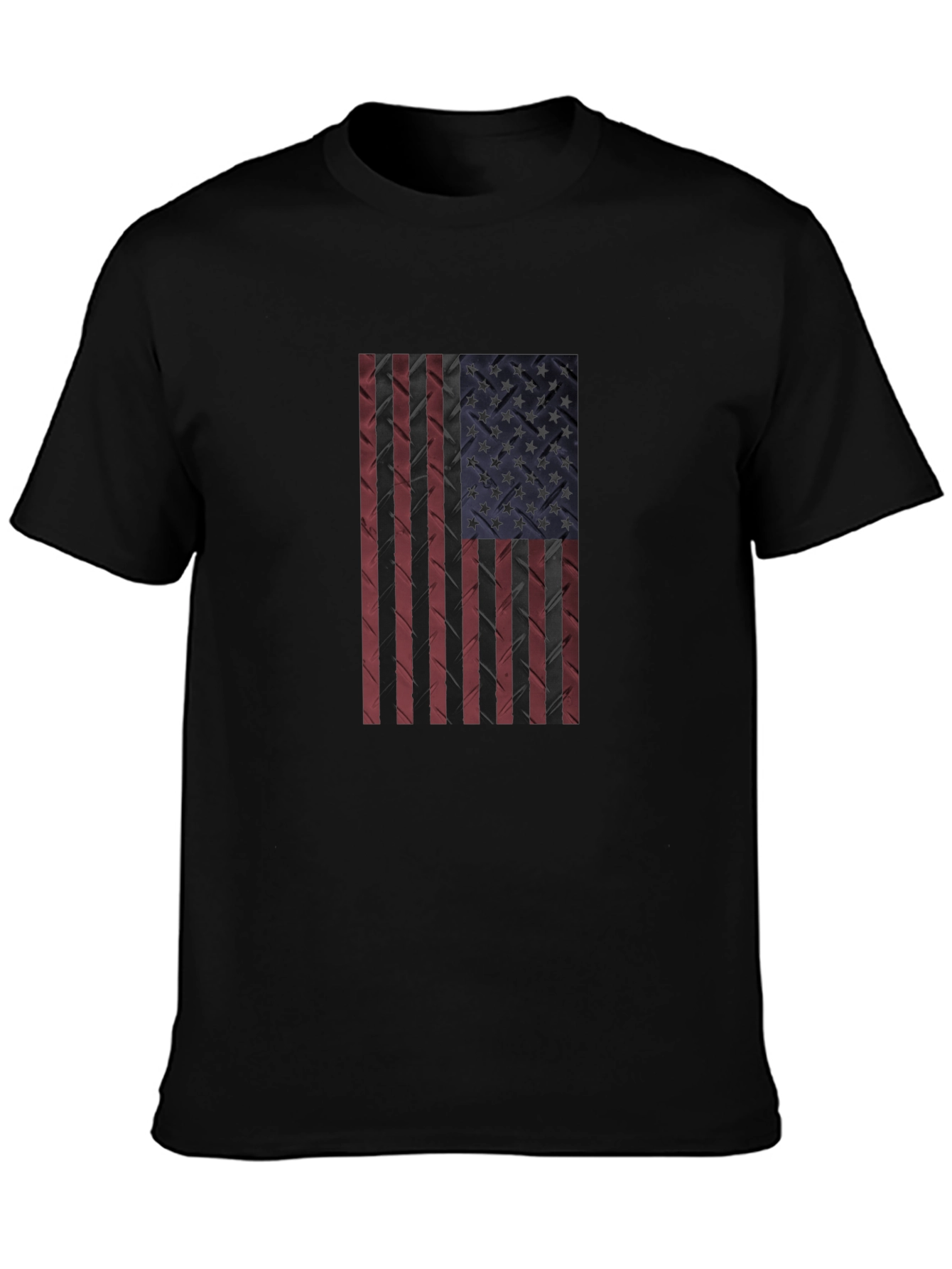American Flag Textured Black T-Shirt