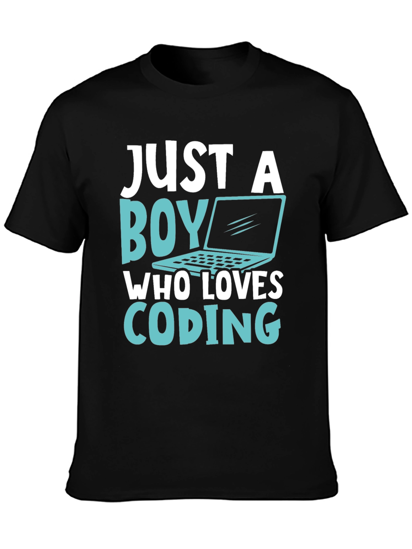 Boy Who Loves Coding T-Shirt - Black