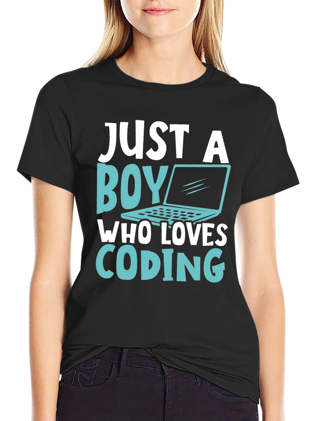 Boy Who Loves Coding T-Shirt - Black