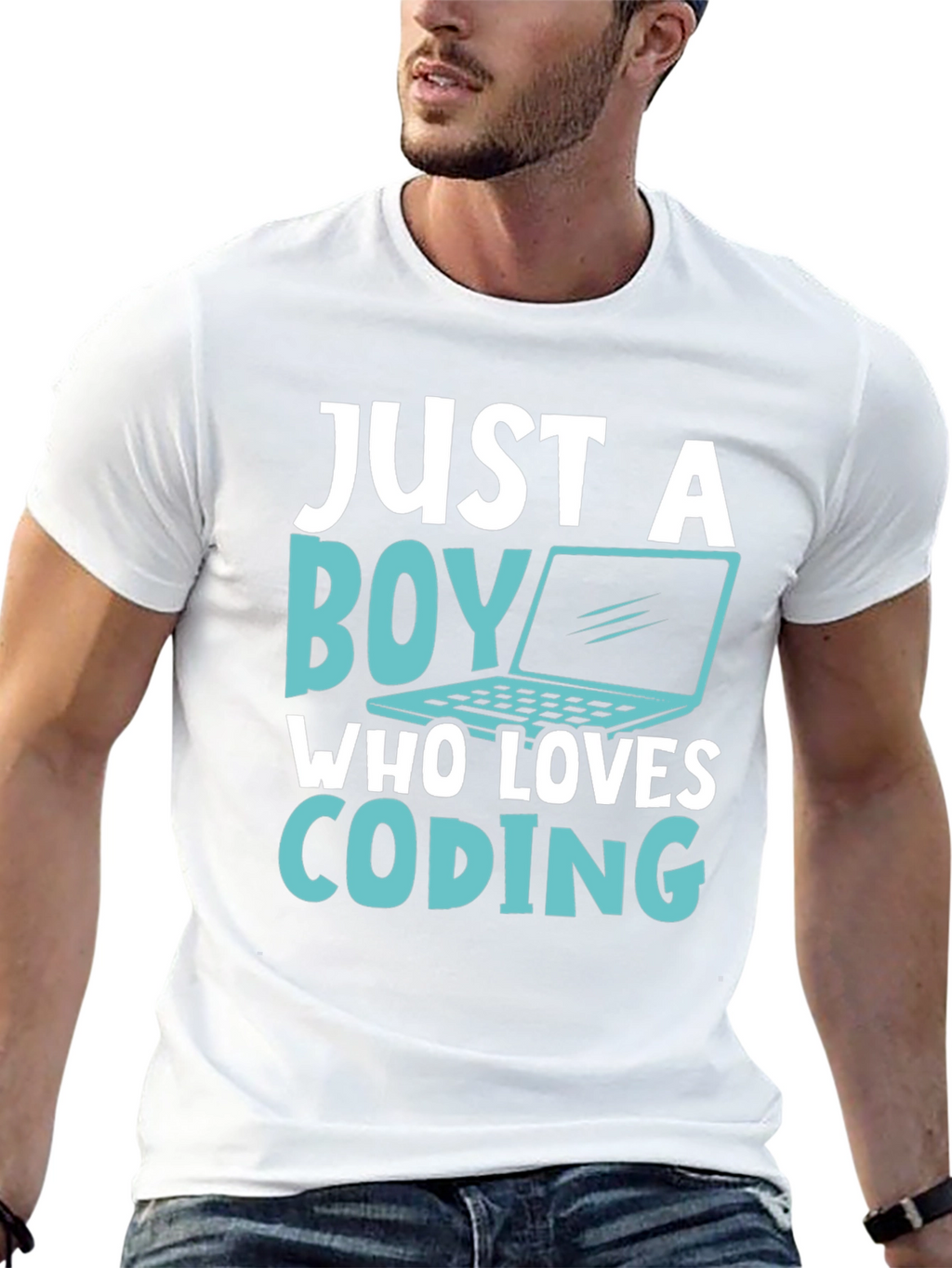 Boy Who Loves Coding T-Shirt - Black