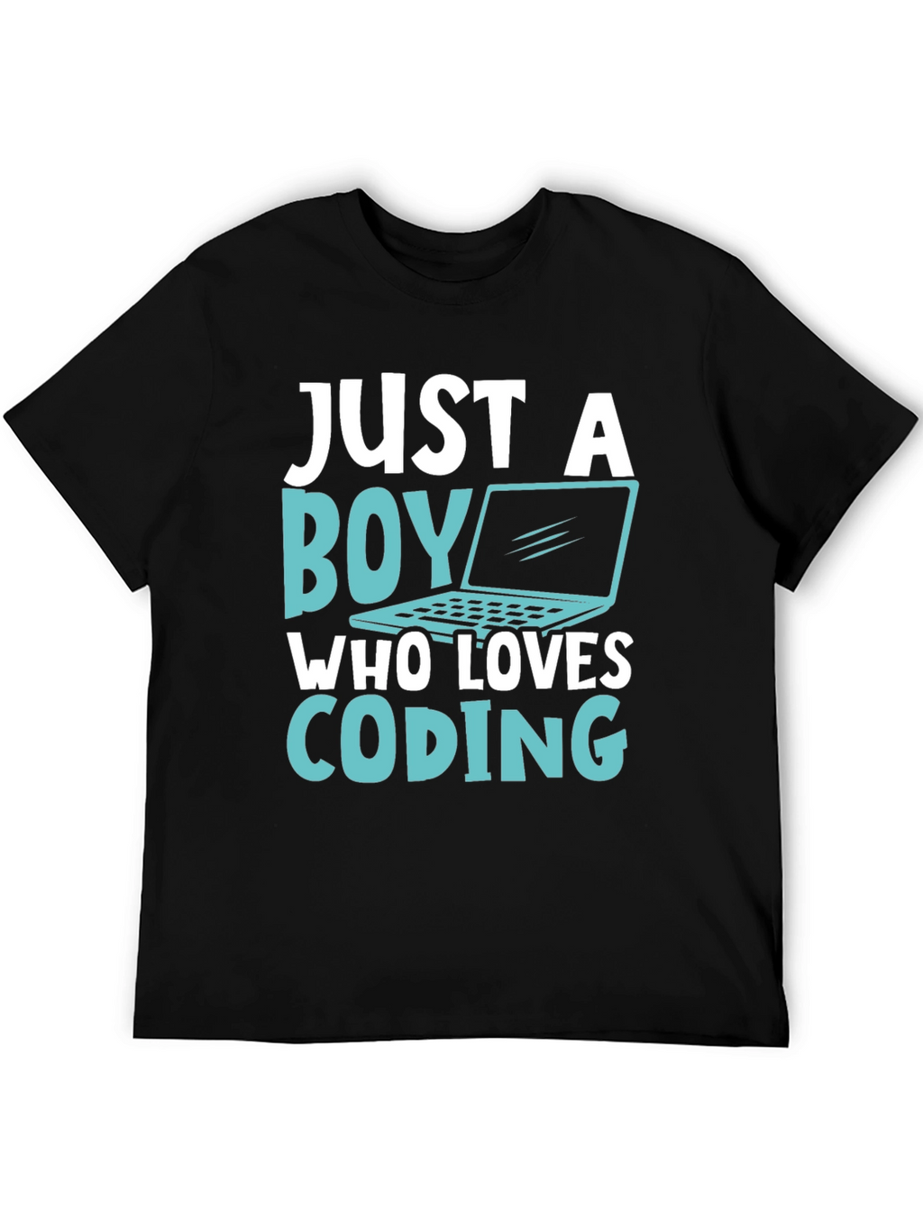 Boy Who Loves Coding T-Shirt - Black