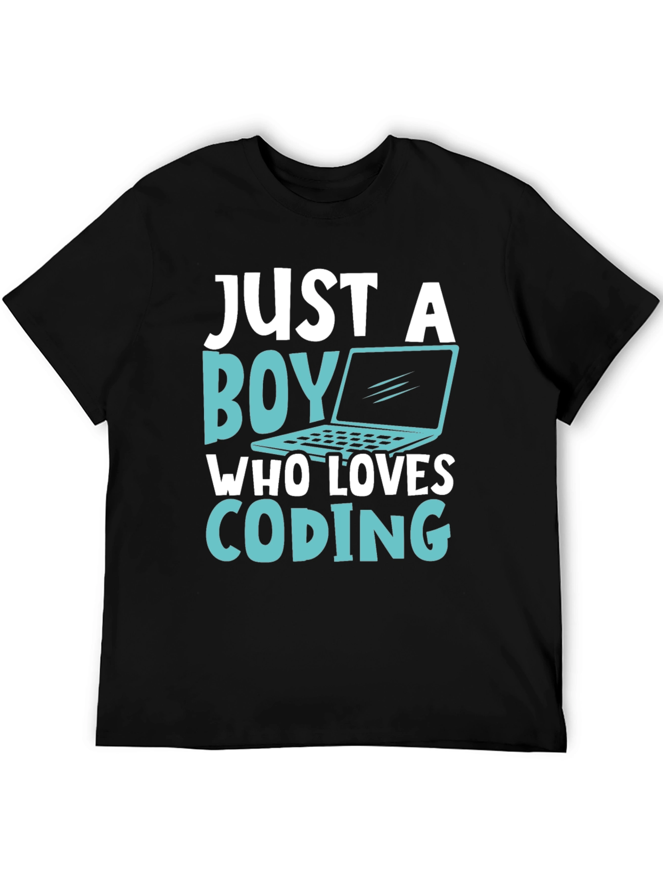 Boy Who Loves Coding T-Shirt - Black
