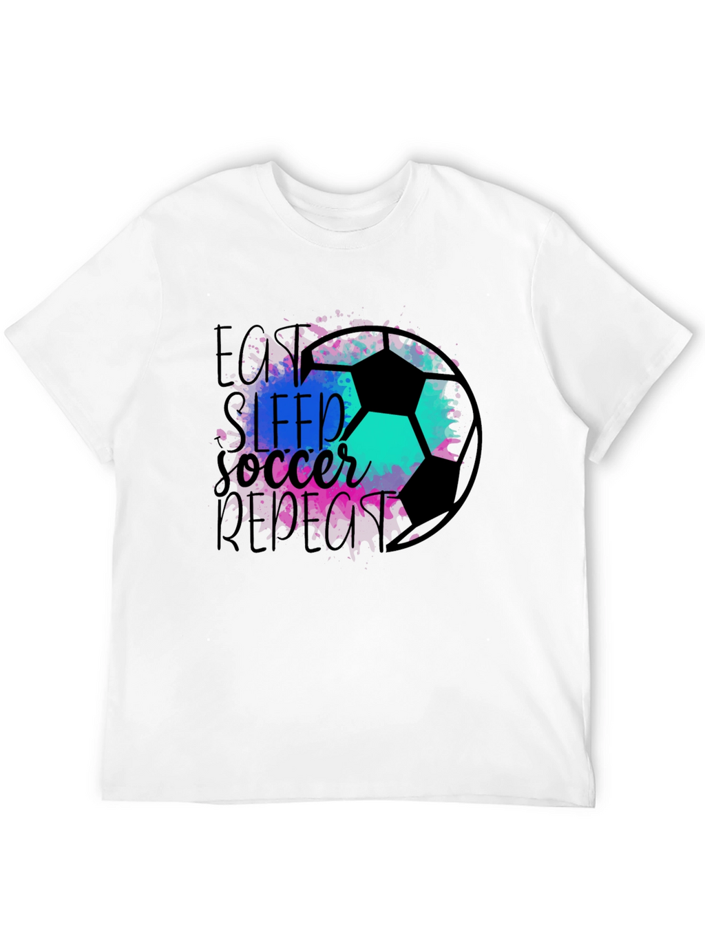 Eat Sleep Soccer Repeat Black Graphic Tee