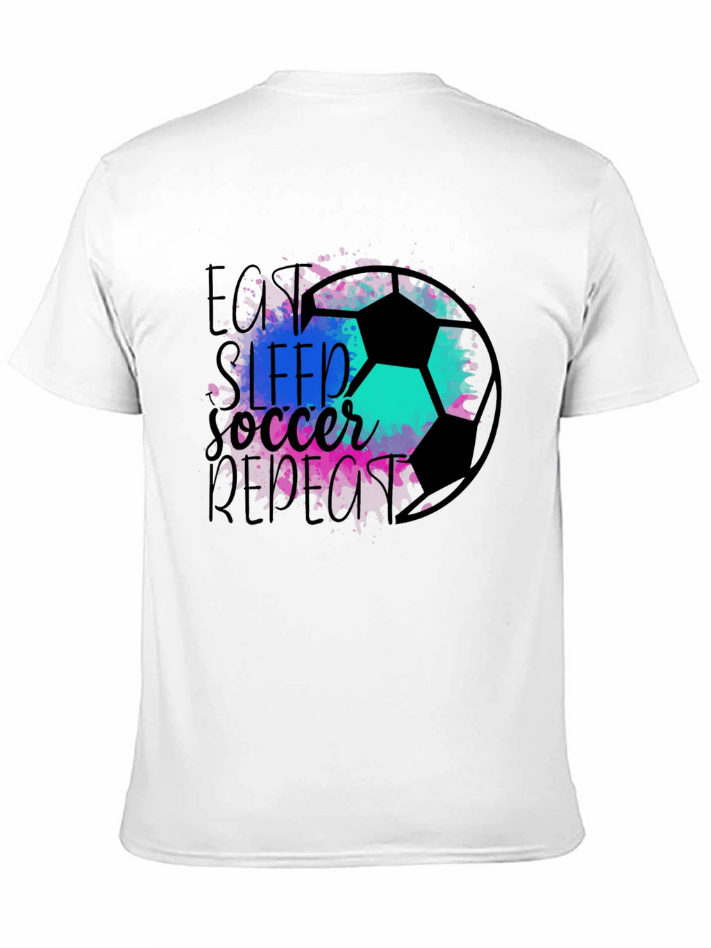 Eat Sleep Soccer Repeat Black Graphic Tee