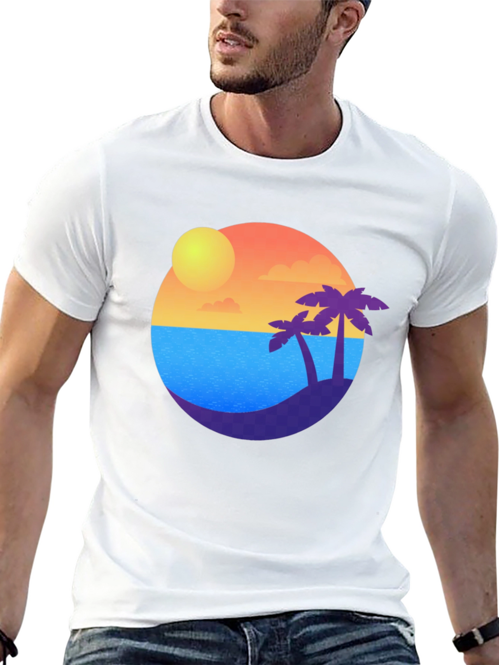 Tropical Island Sunset T-Shirt