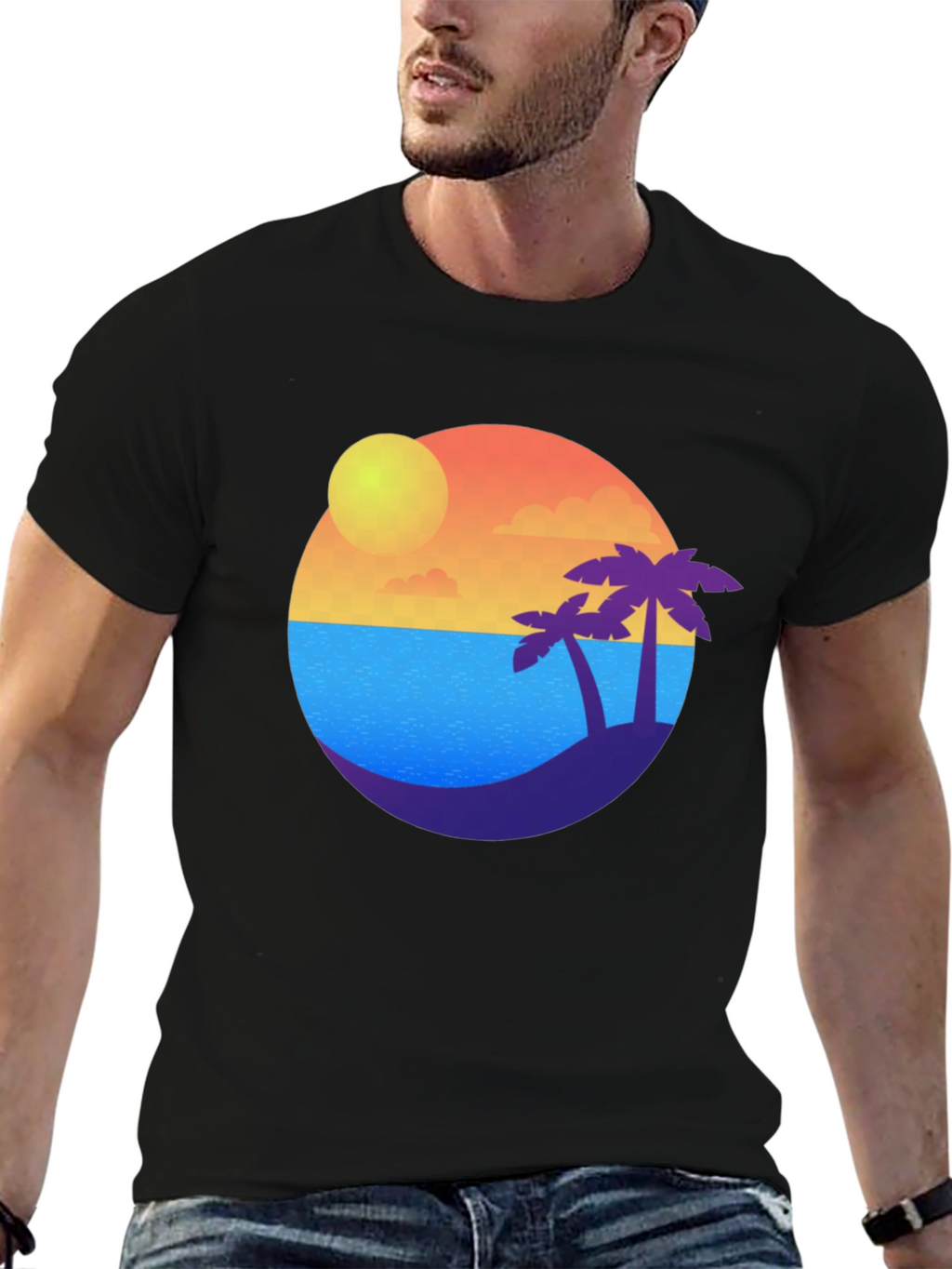 Tropical Island Sunset T-Shirt