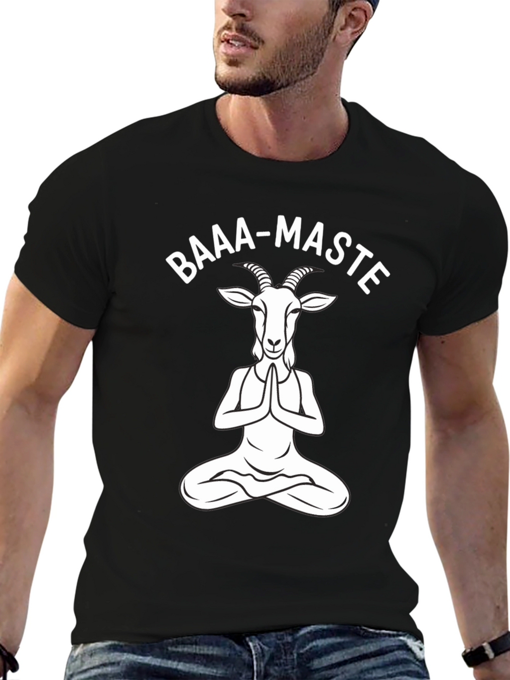 Baaa-Maste Goat Yoga Black T-Shirt