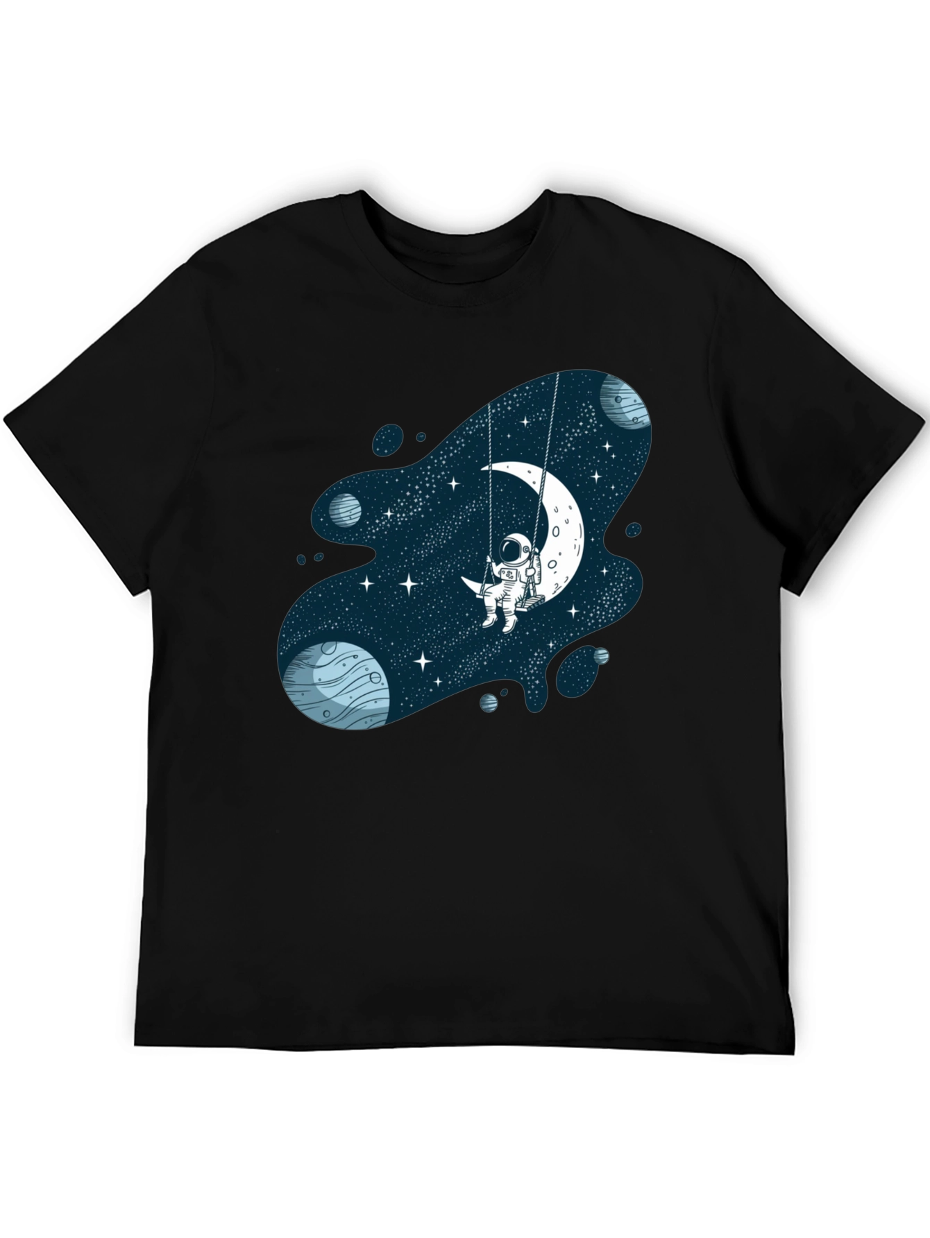 Astronaut on Moon Swing Graphic T-Shirt