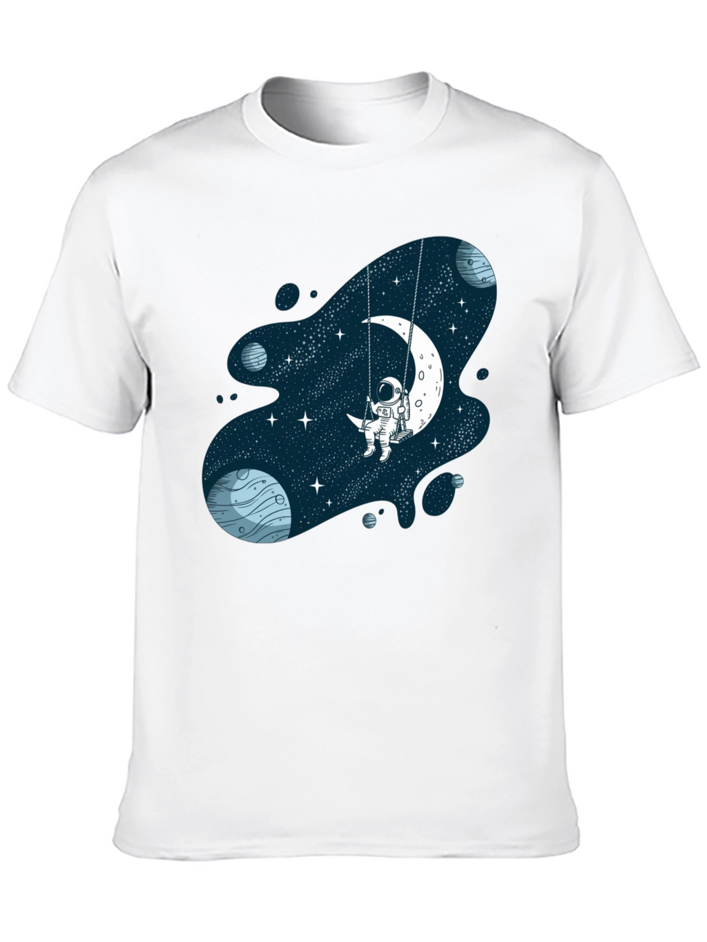 Astronaut on Moon Swing Graphic T-Shirt