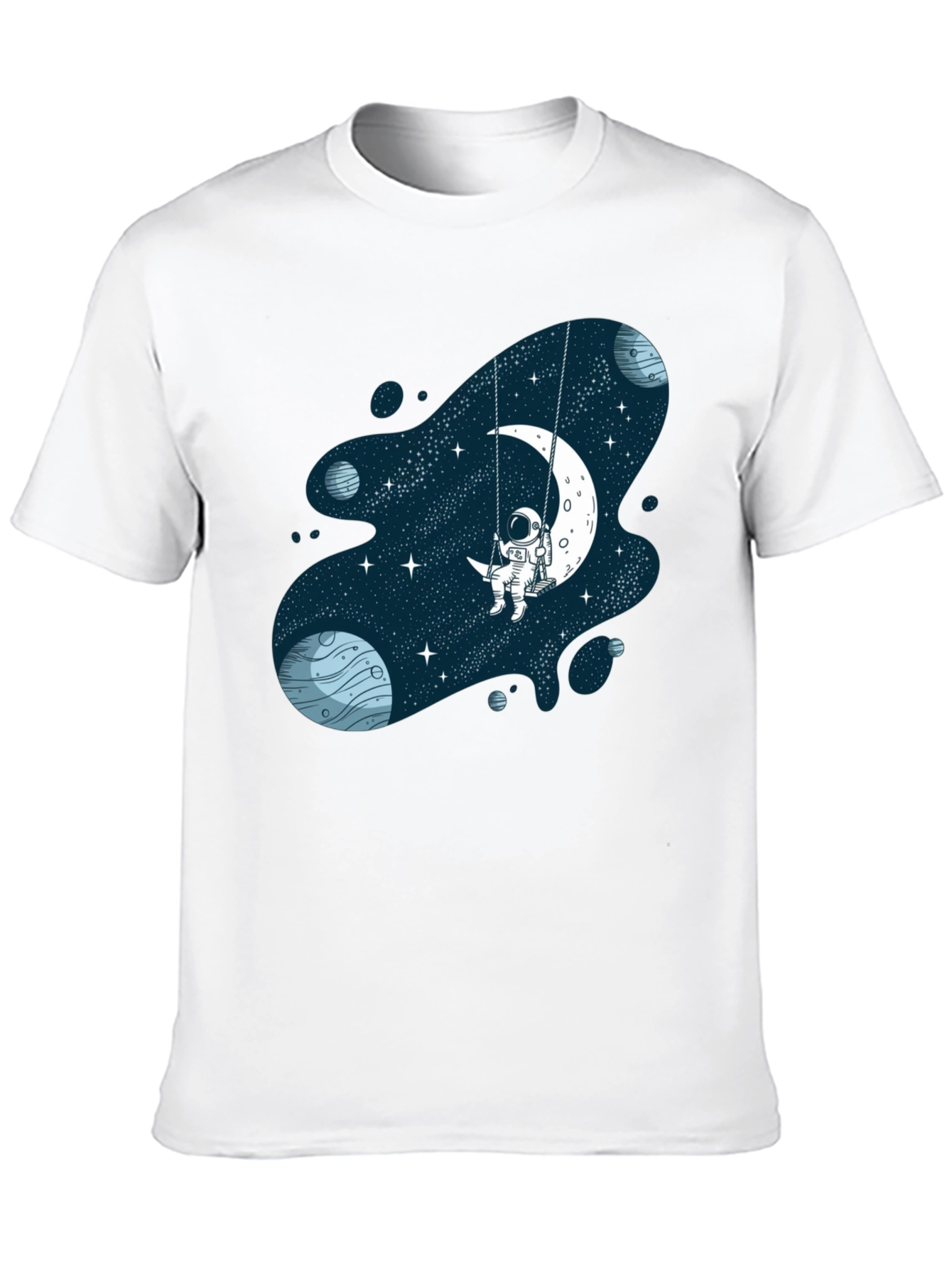 Astronaut on Moon Swing Graphic T-Shirt