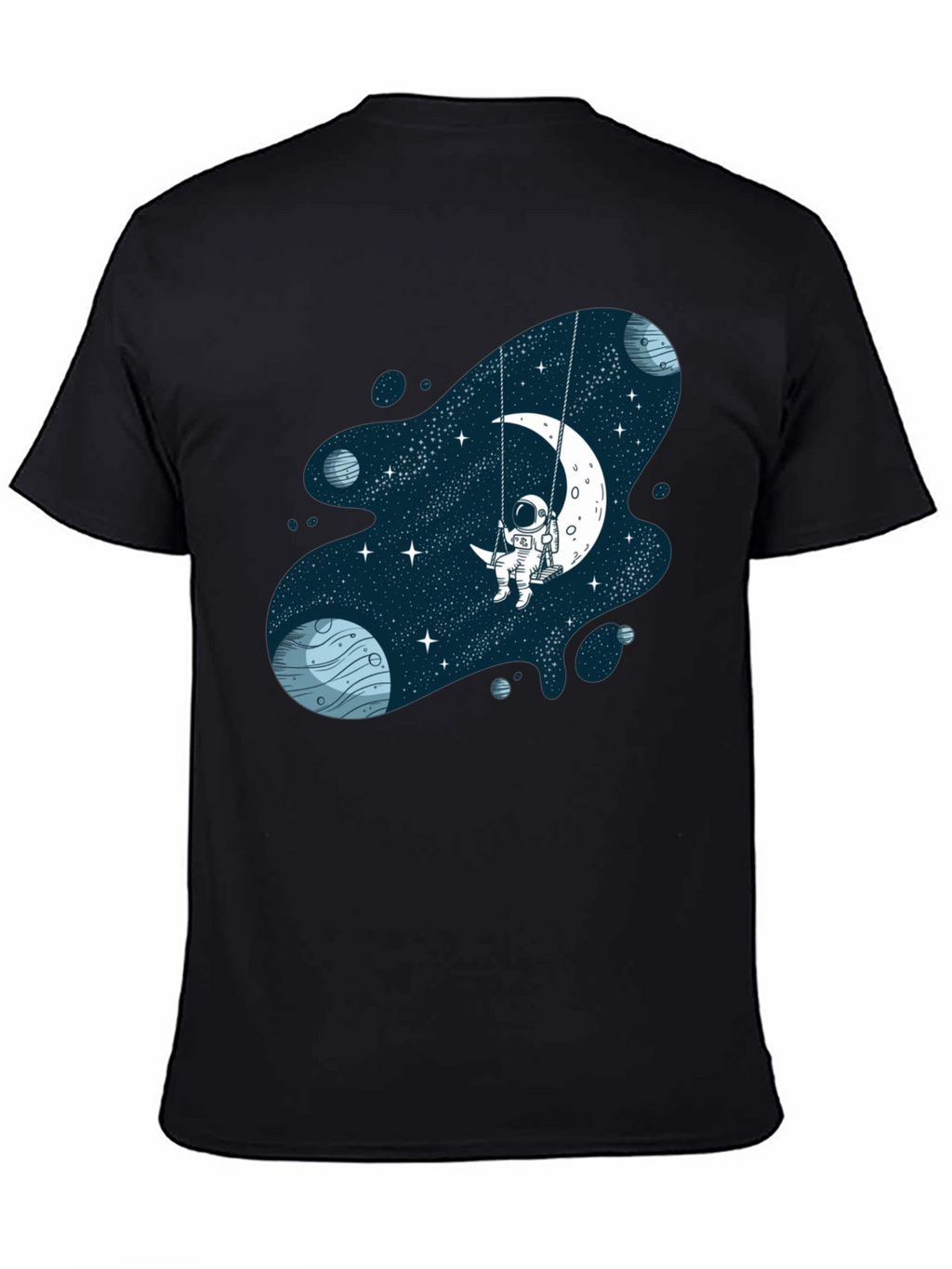 Astronaut on Moon Swing Graphic T-Shirt