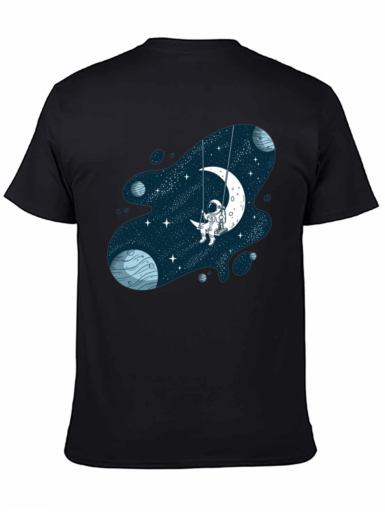Astronaut on Moon Swing Graphic T-Shirt