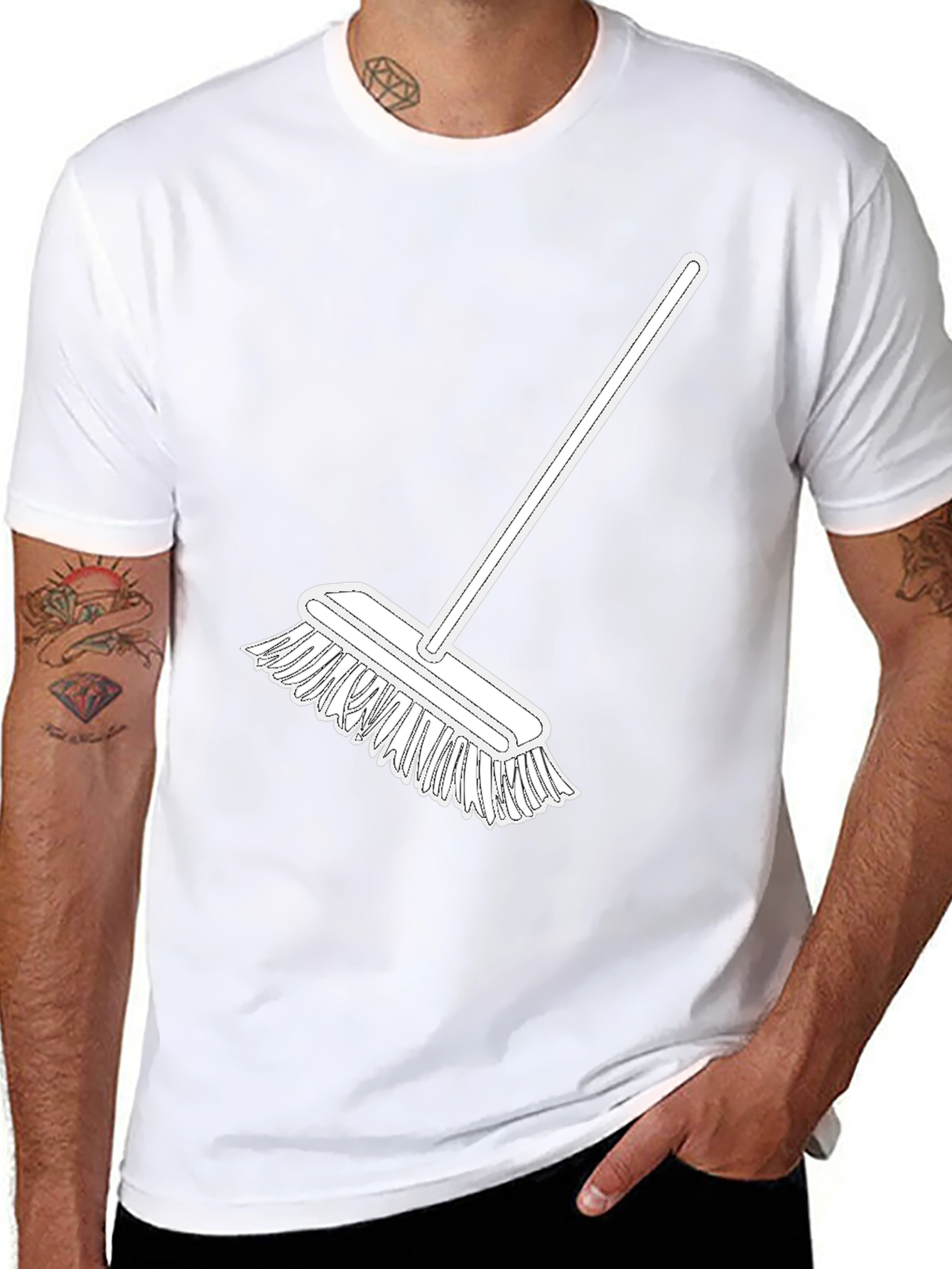 Broom Graphic Tee - Clean Style