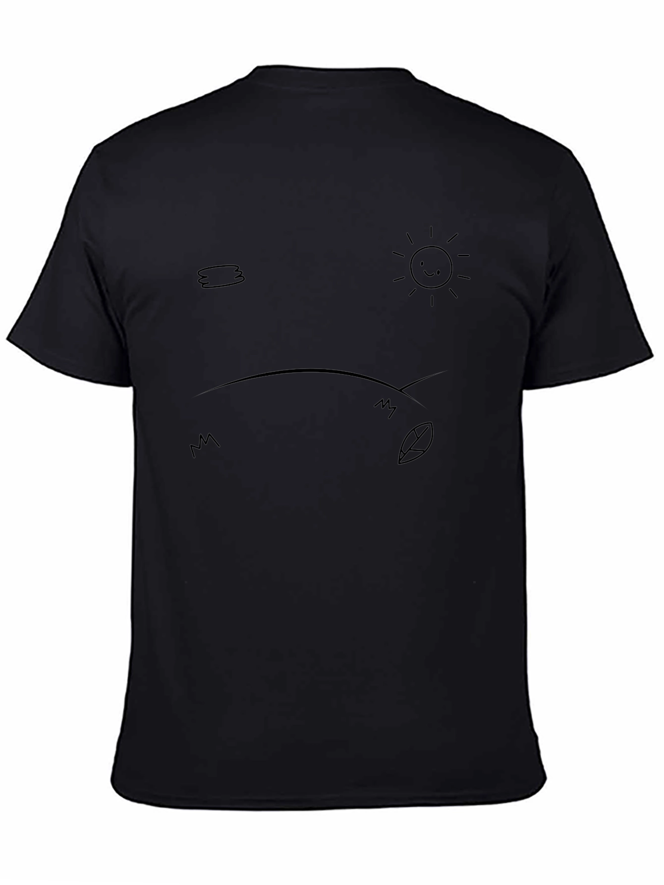 Cartoon Landscape Black Graphic Tee