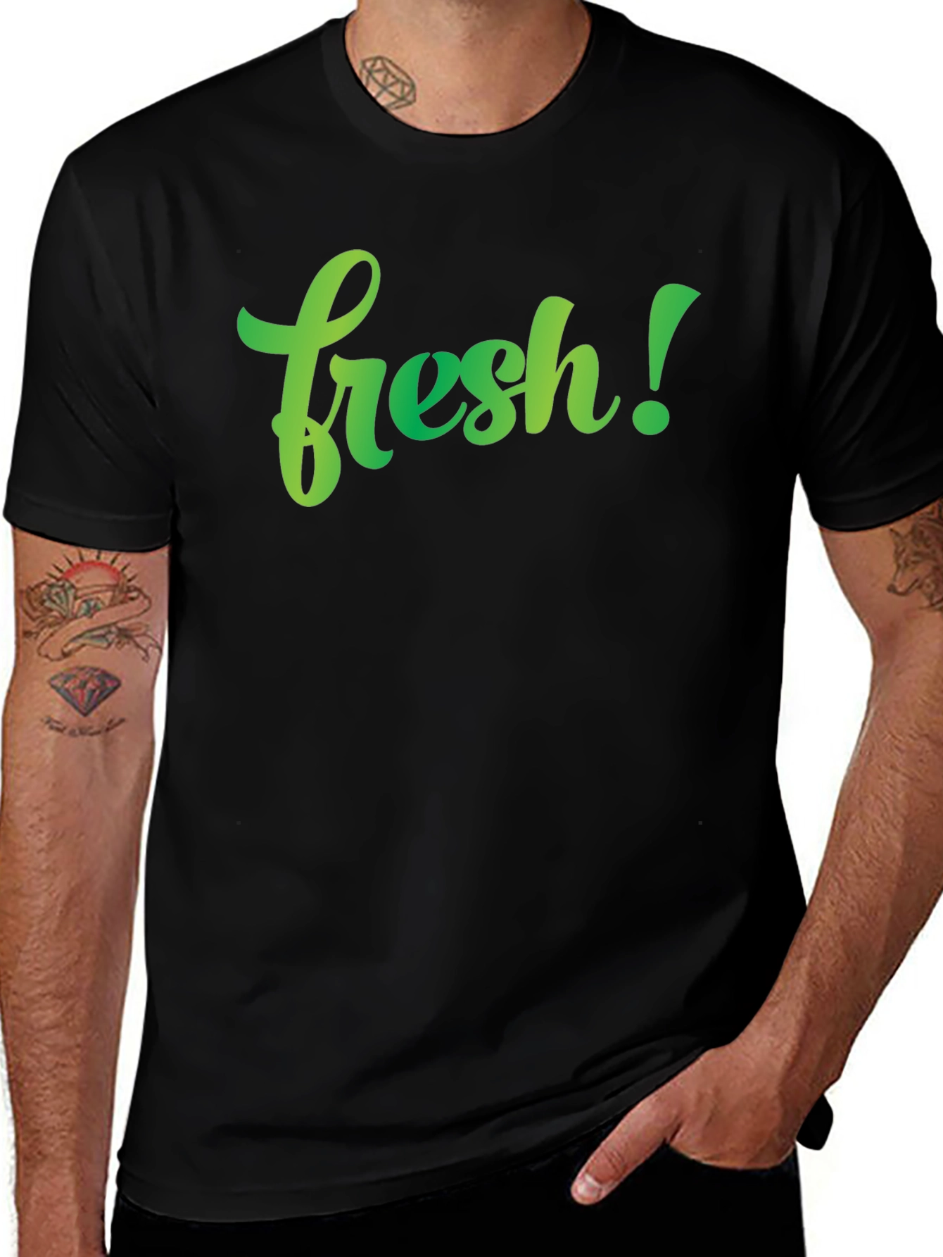 Fresh Graphic Tee - Stylish Mens Black T-Shirt