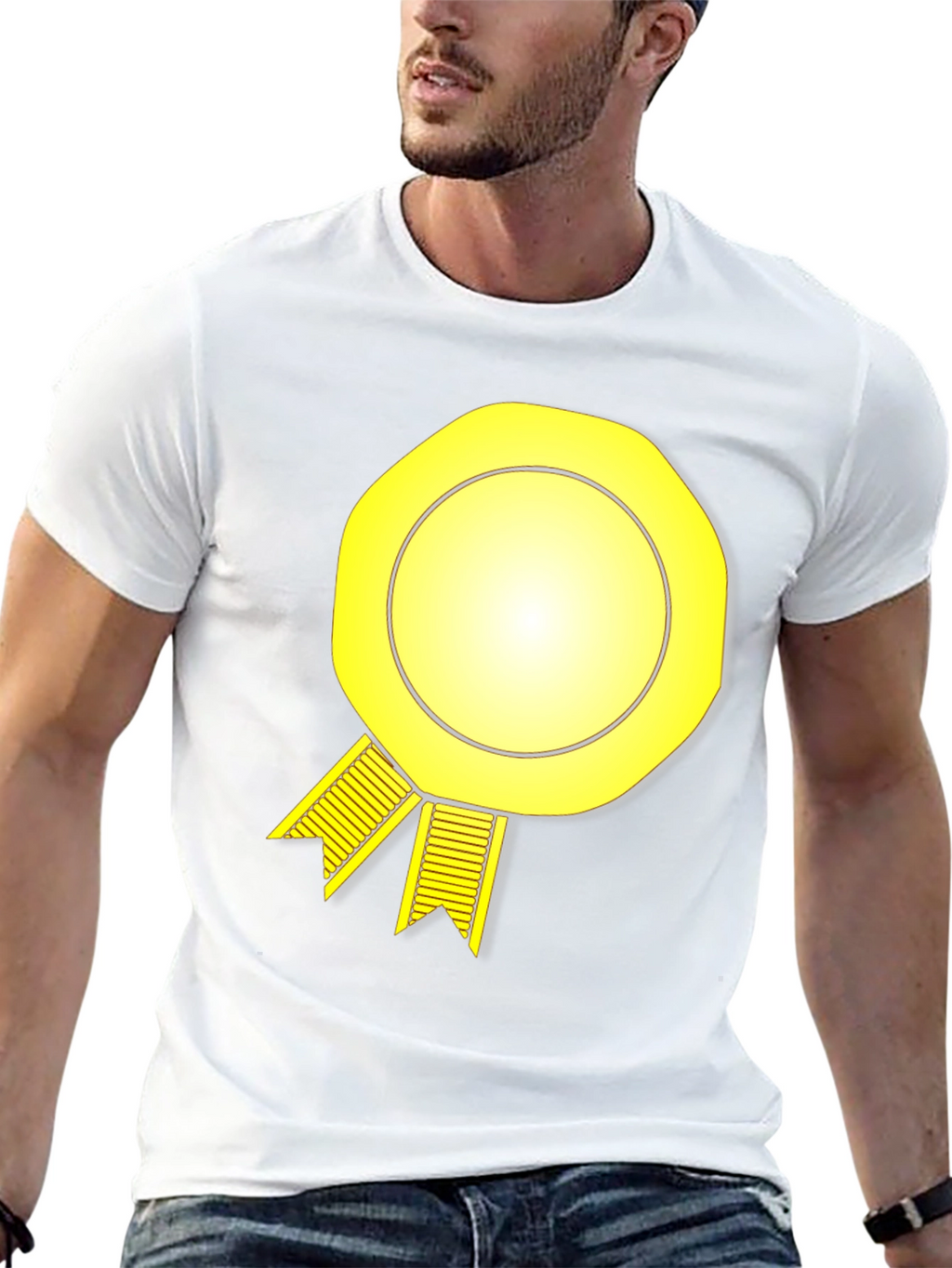 Yellow Award Ribbon Graphic T-Shirt