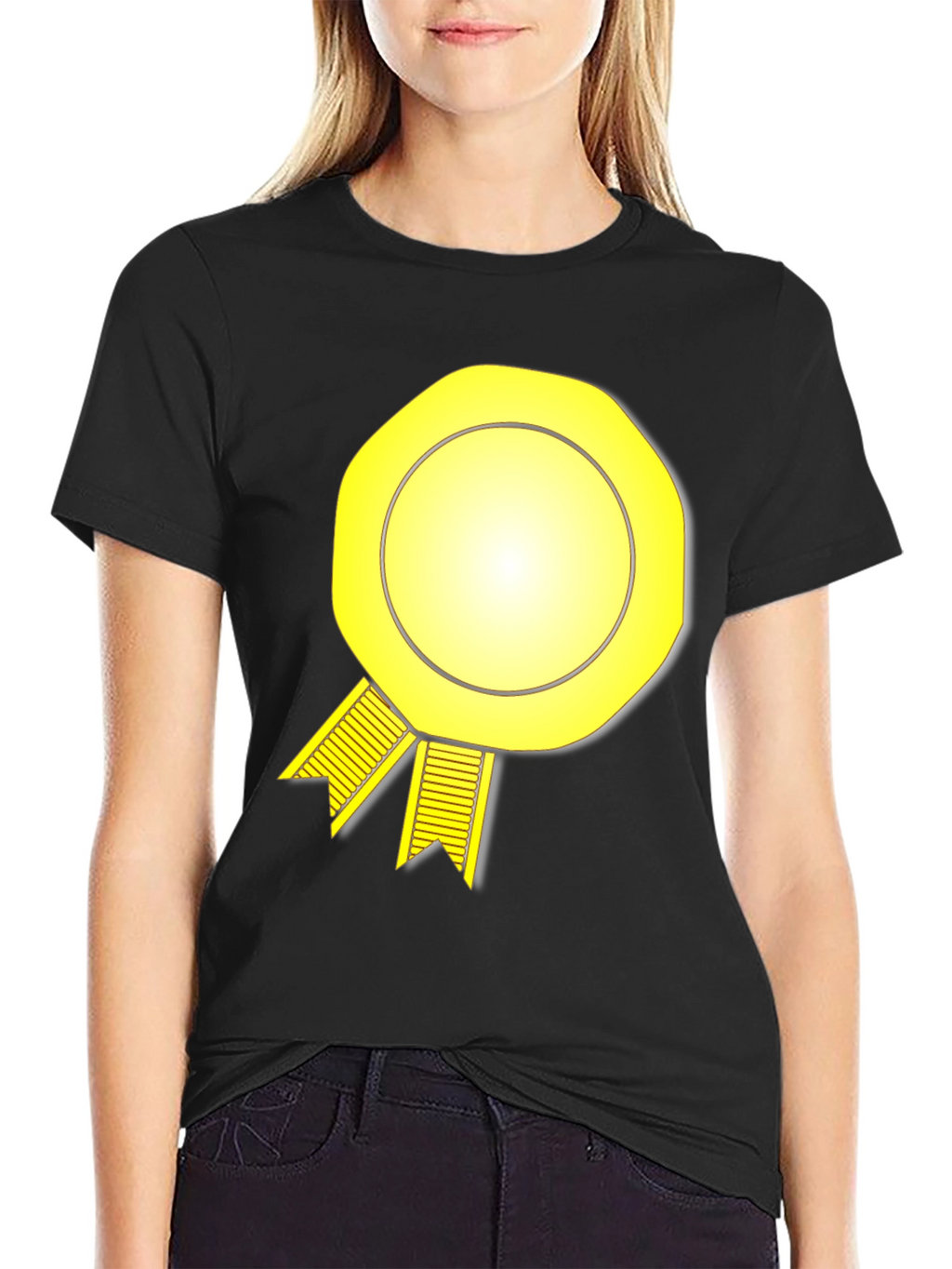 Yellow Award Ribbon Graphic T-Shirt