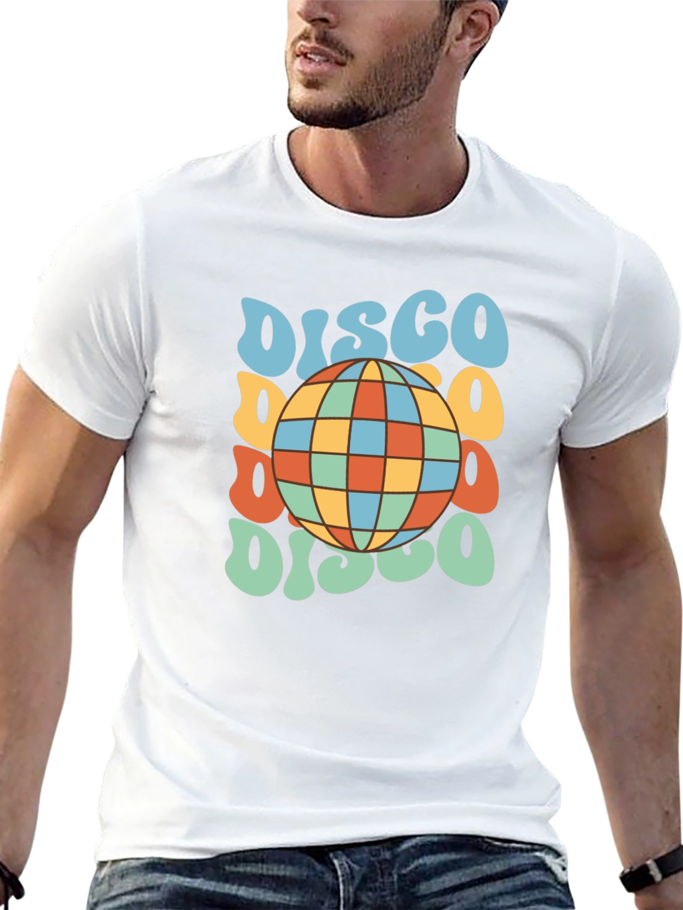 Retro Disco Ball T-Shirt - Black Tee