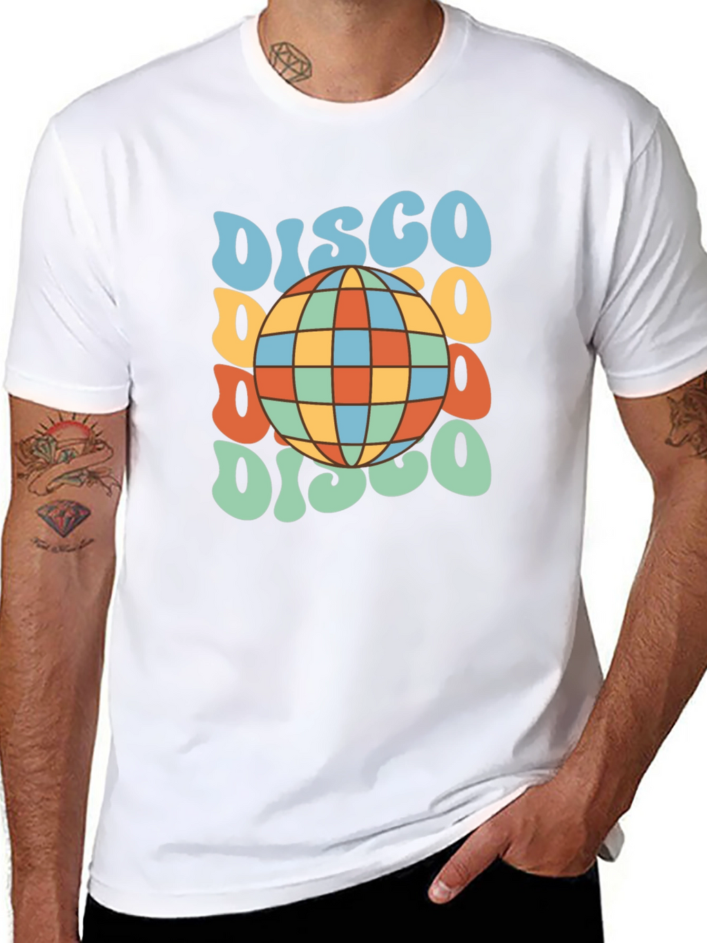 Retro Disco Ball T-Shirt - Black Tee