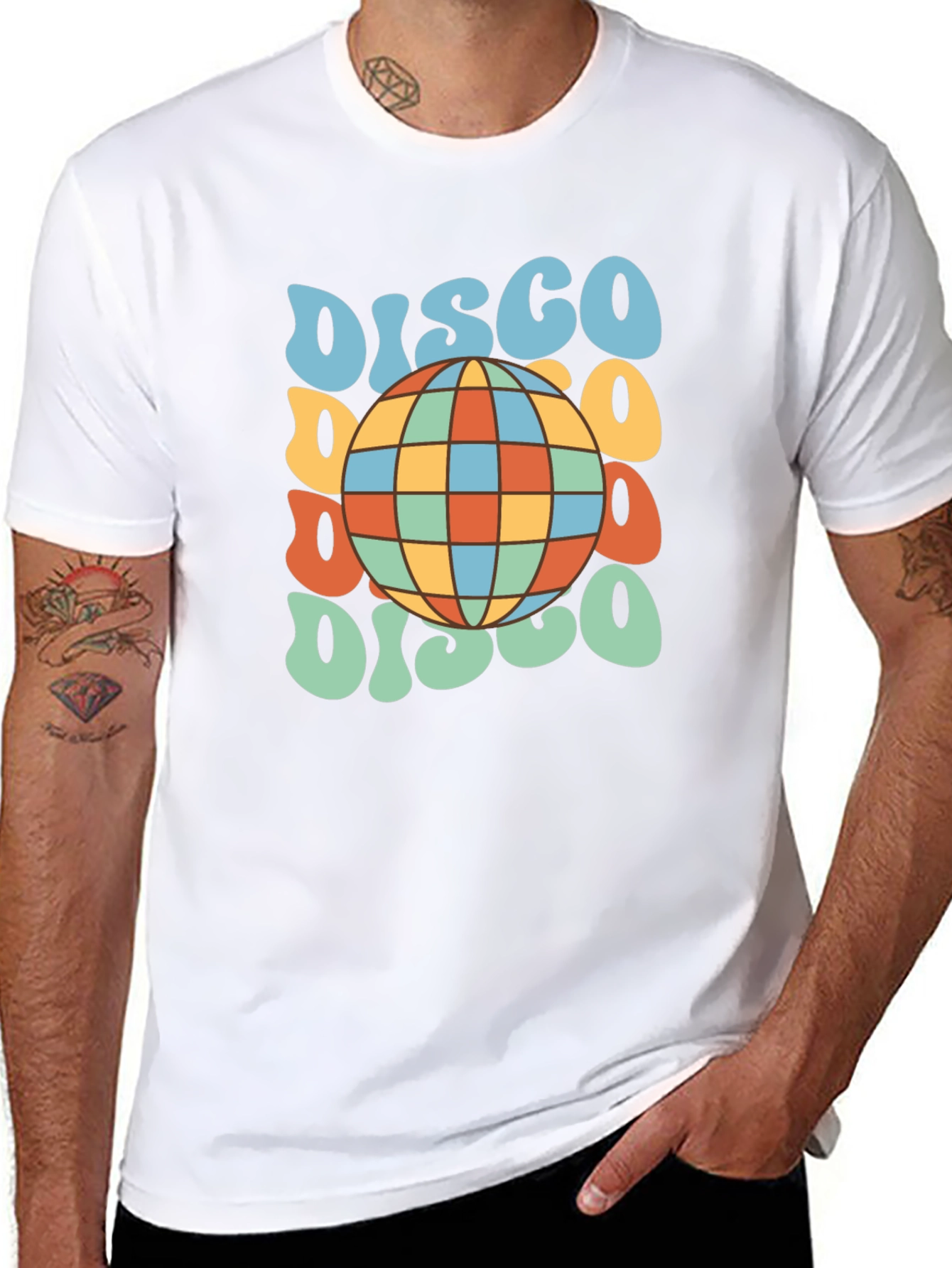 Retro Disco Ball T-Shirt - Black Tee
