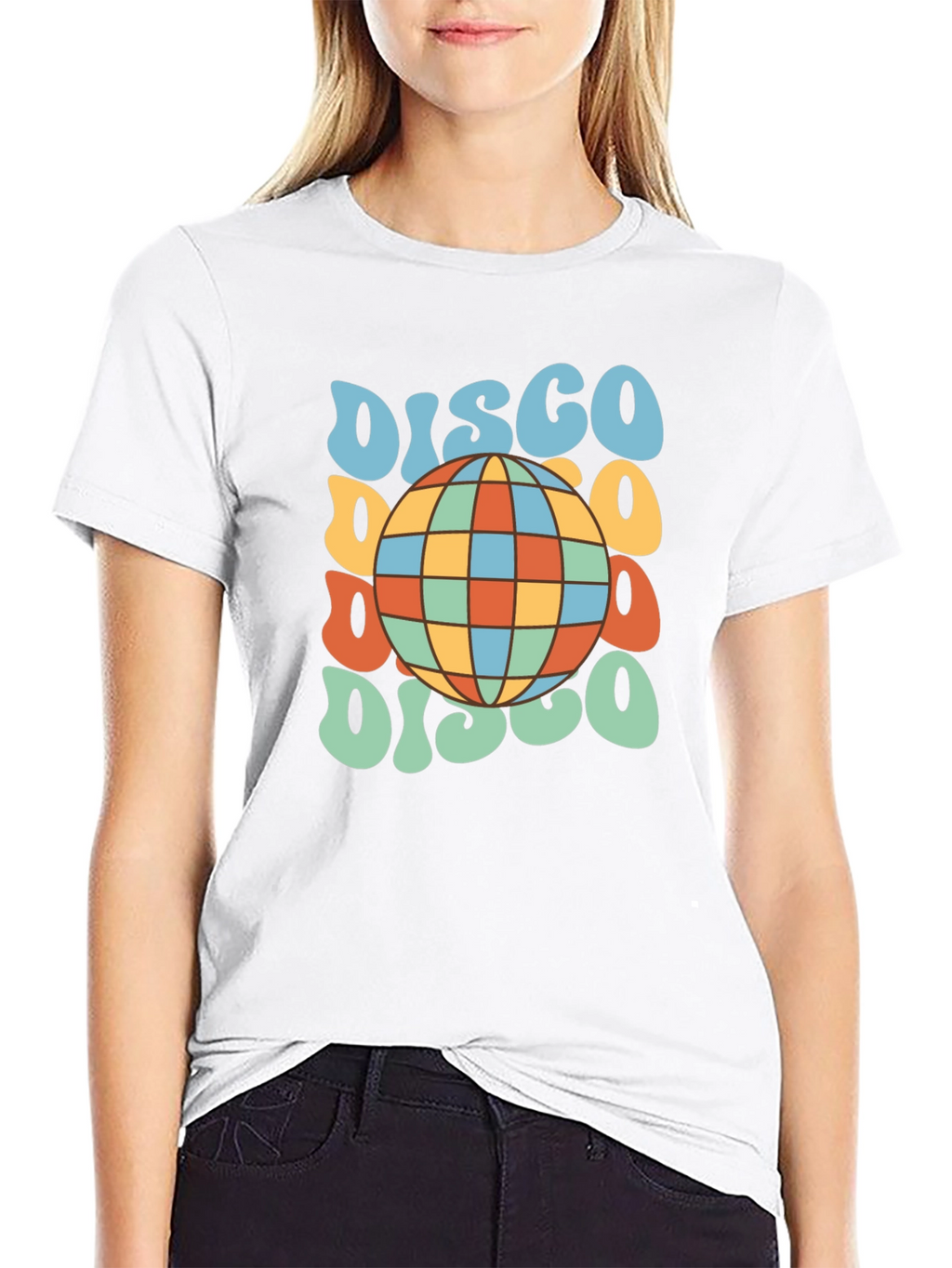 Retro Disco Ball T-Shirt - Black Tee