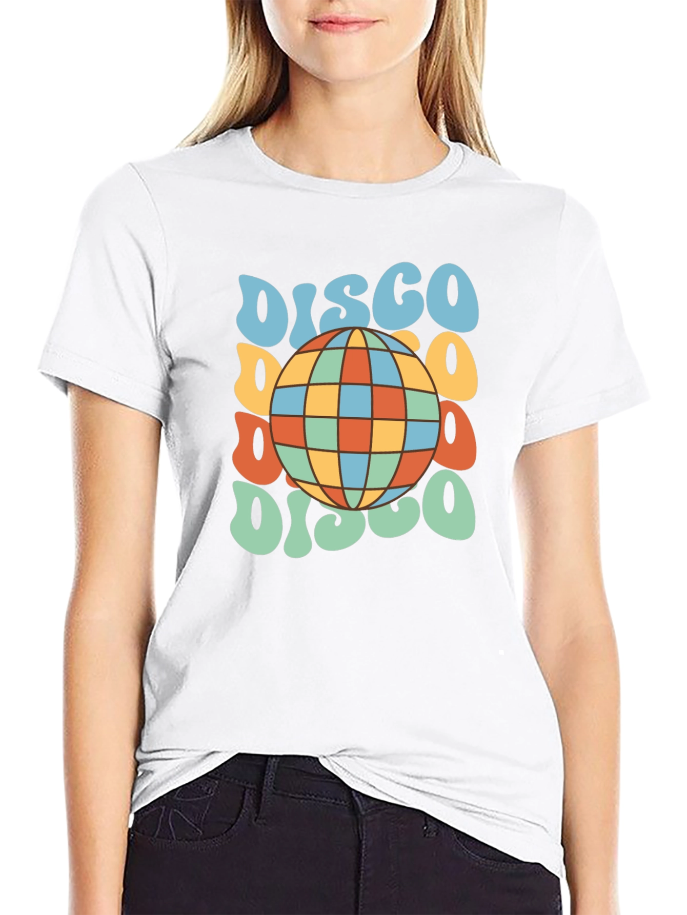 Retro Disco Ball T-Shirt - Black Tee