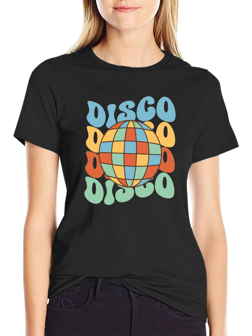 Retro Disco Ball T-Shirt - Black Tee