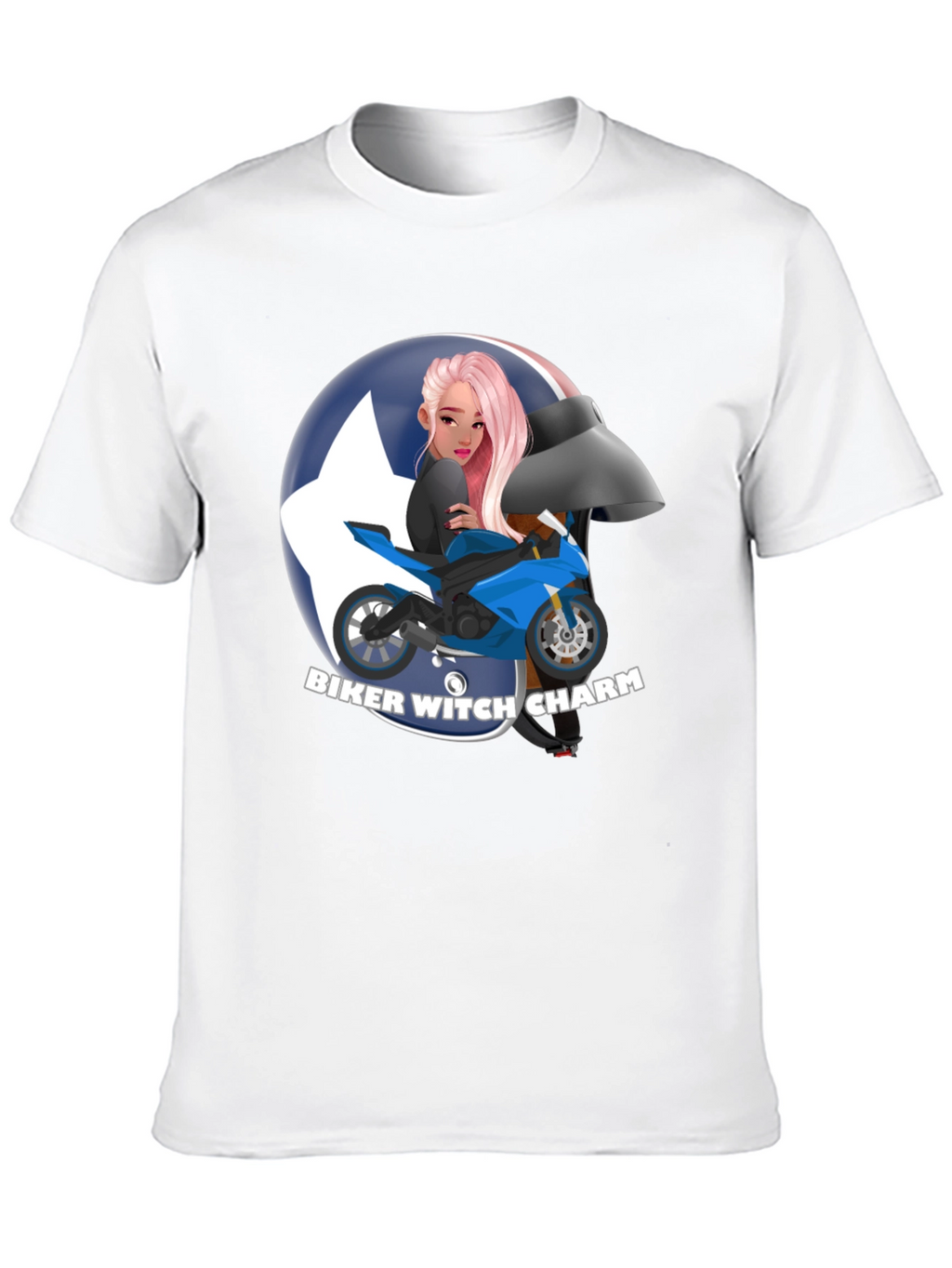 Biker Witch Charm Graphic T-Shirt