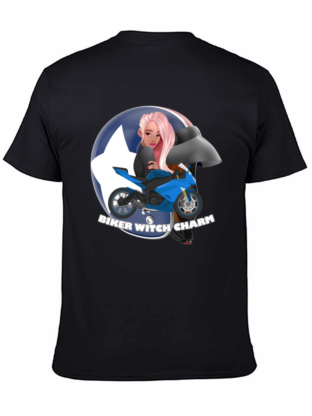 Biker Witch Charm Graphic T-Shirt
