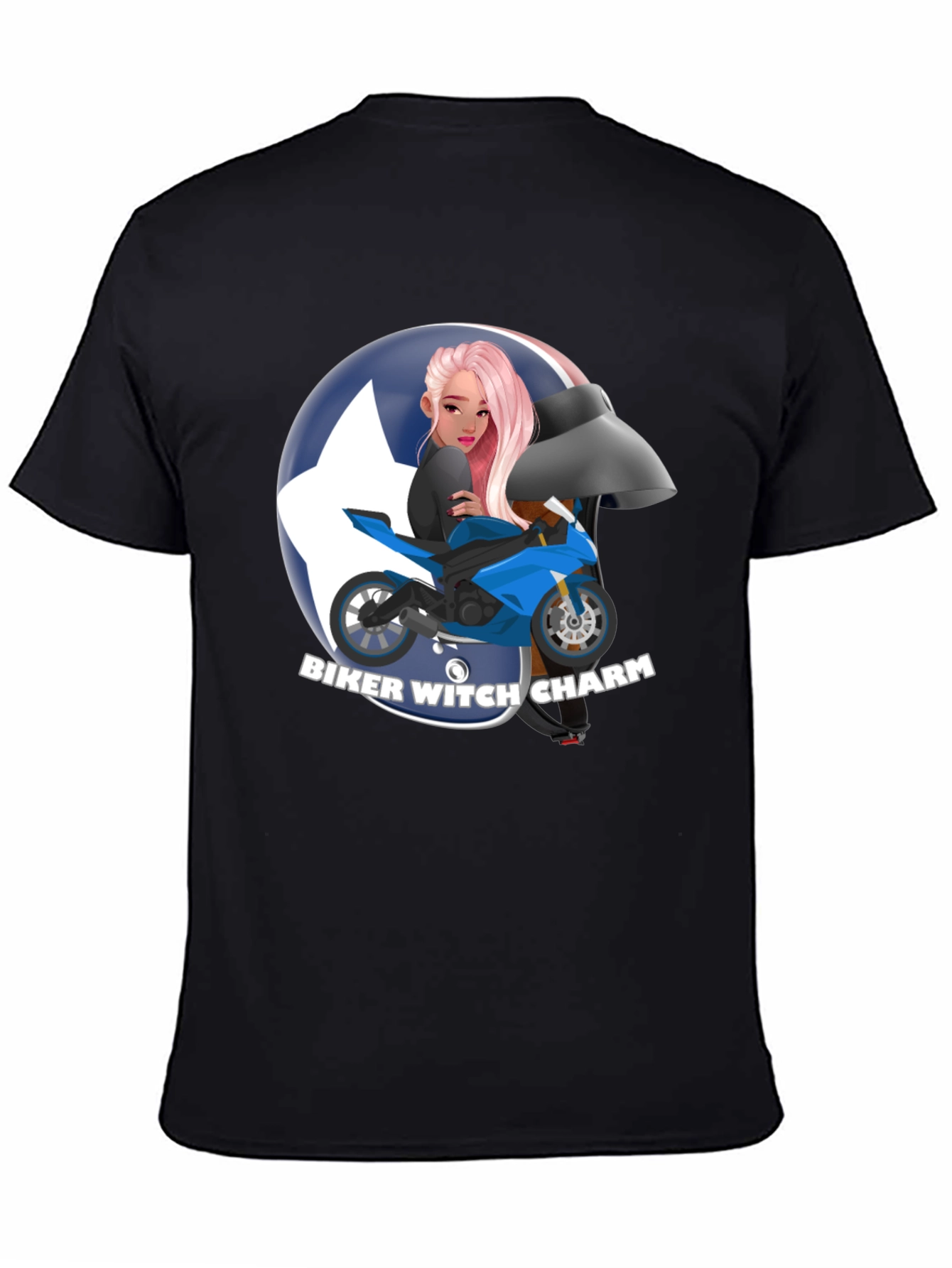 Biker Witch Charm Graphic T-Shirt