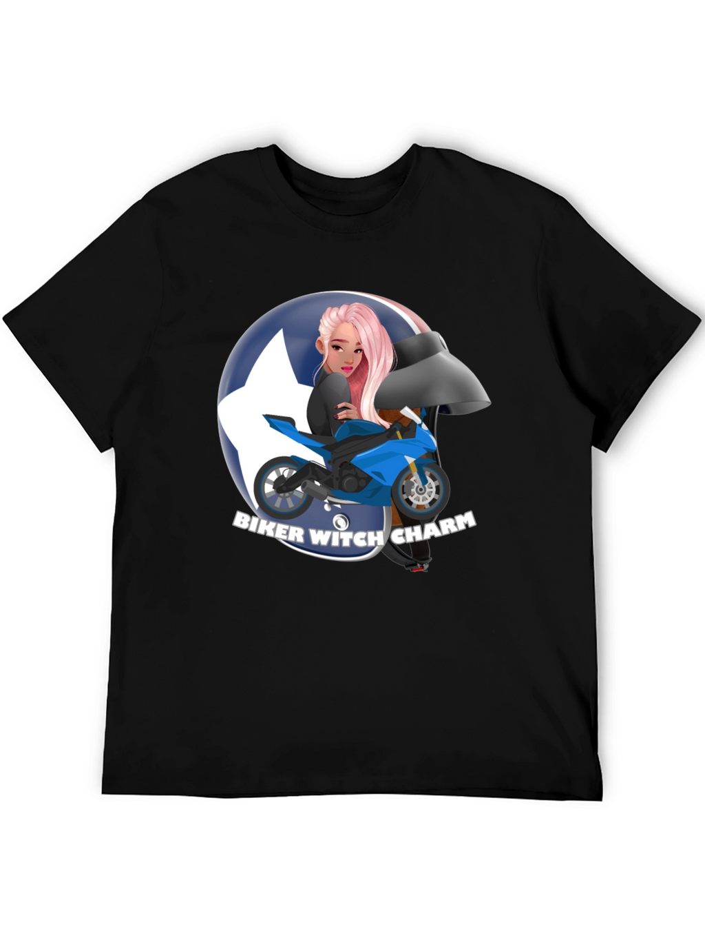 Biker Witch Charm Graphic T-Shirt