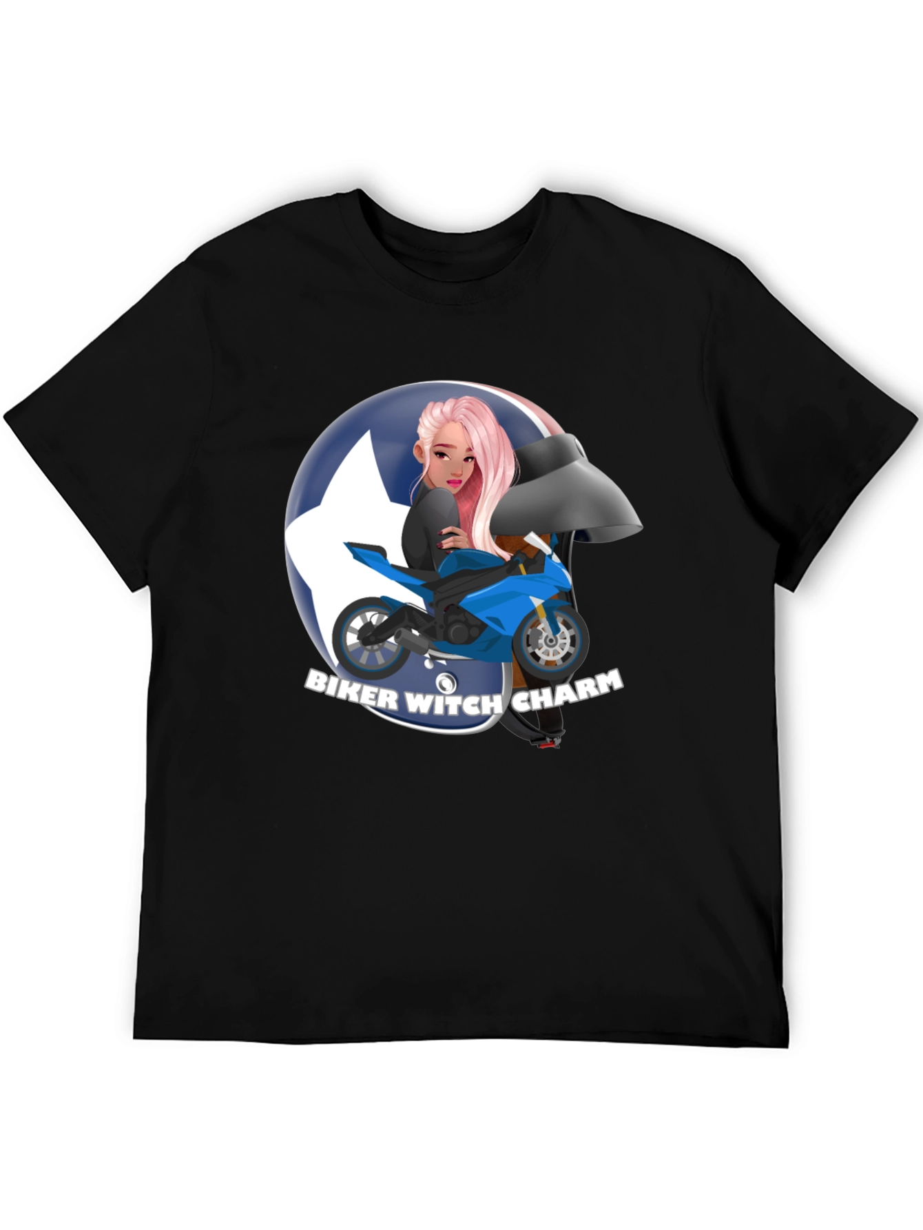 Biker Witch Charm Graphic T-Shirt