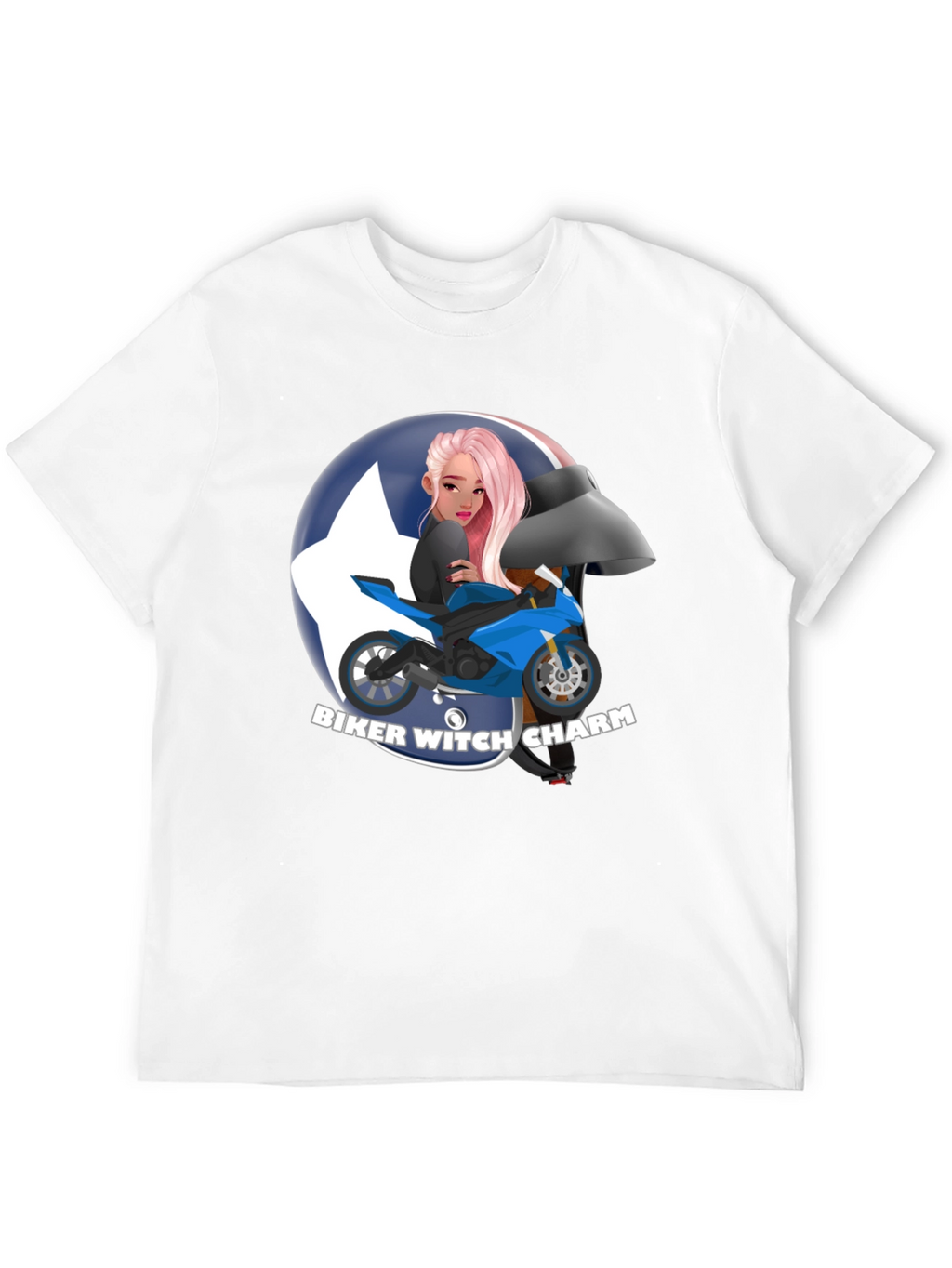 Biker Witch Charm Graphic T-Shirt