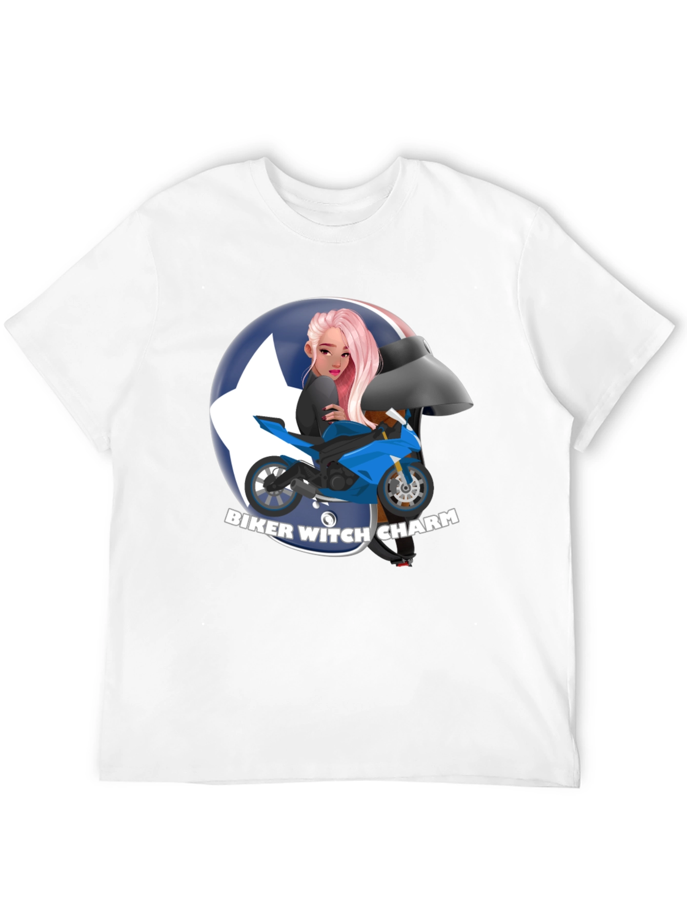 Biker Witch Charm Graphic T-Shirt
