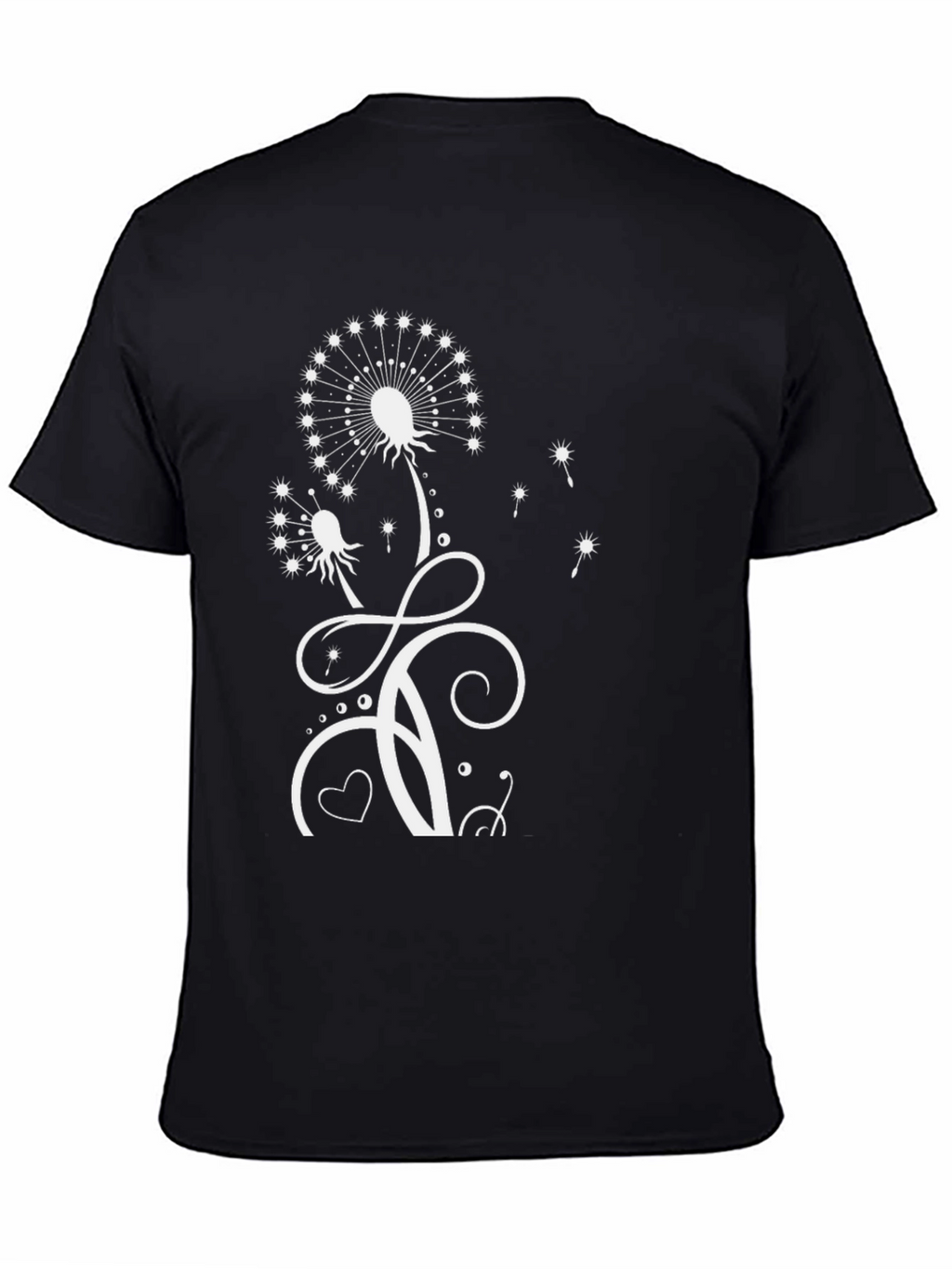 Dandelion Graphic Print Black T-Shirt
