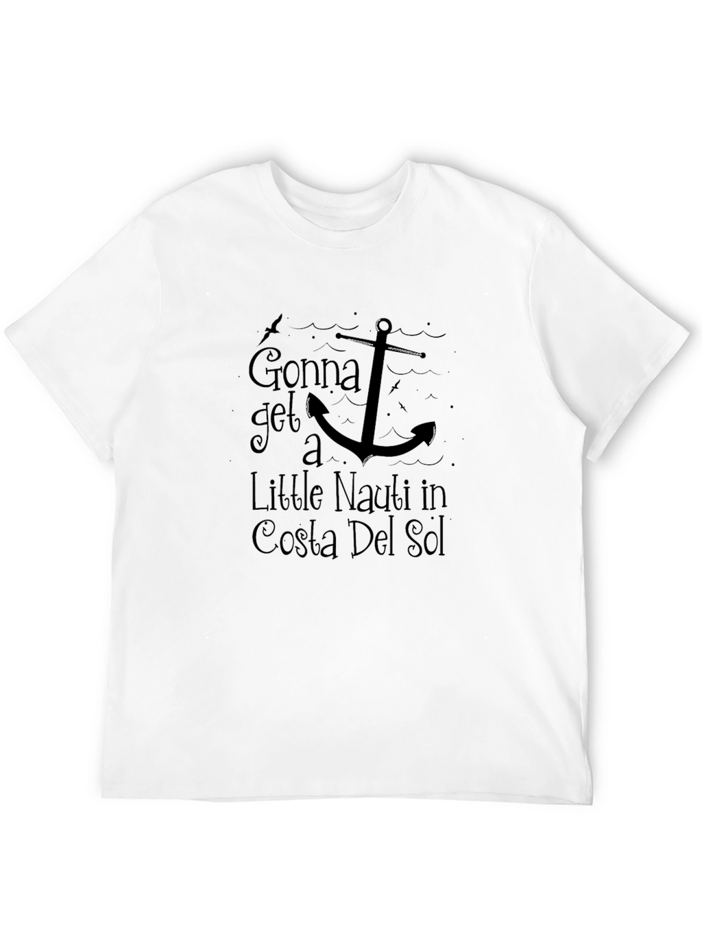 Costa Del Sol Nauti Anchor Black Graphic T-Shirt