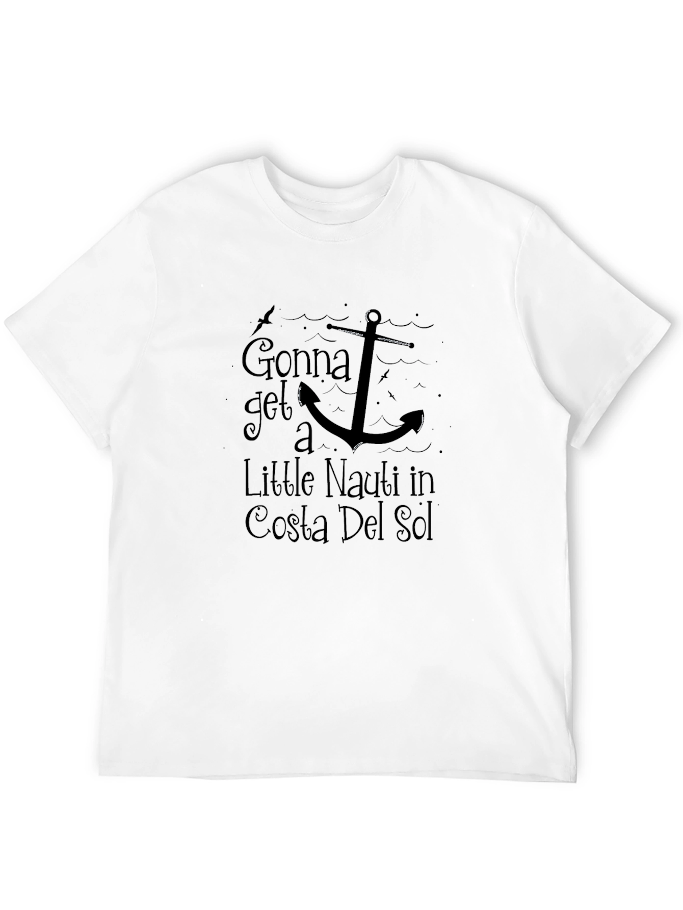 Costa Del Sol Nauti Anchor Black Graphic T-Shirt