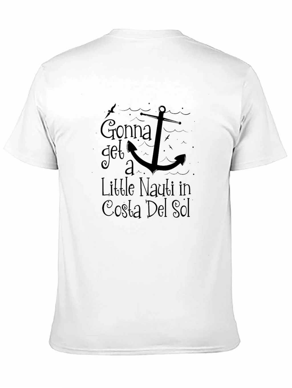 Costa Del Sol Nauti Anchor Black Graphic T-Shirt
