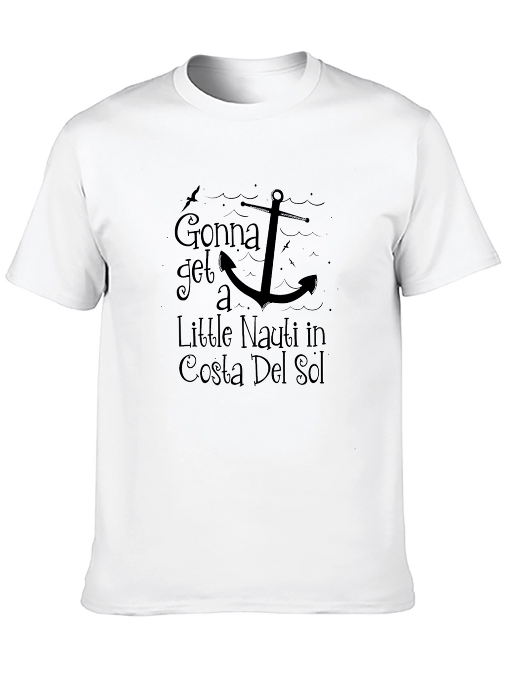 Costa Del Sol Nauti Anchor Black Graphic T-Shirt