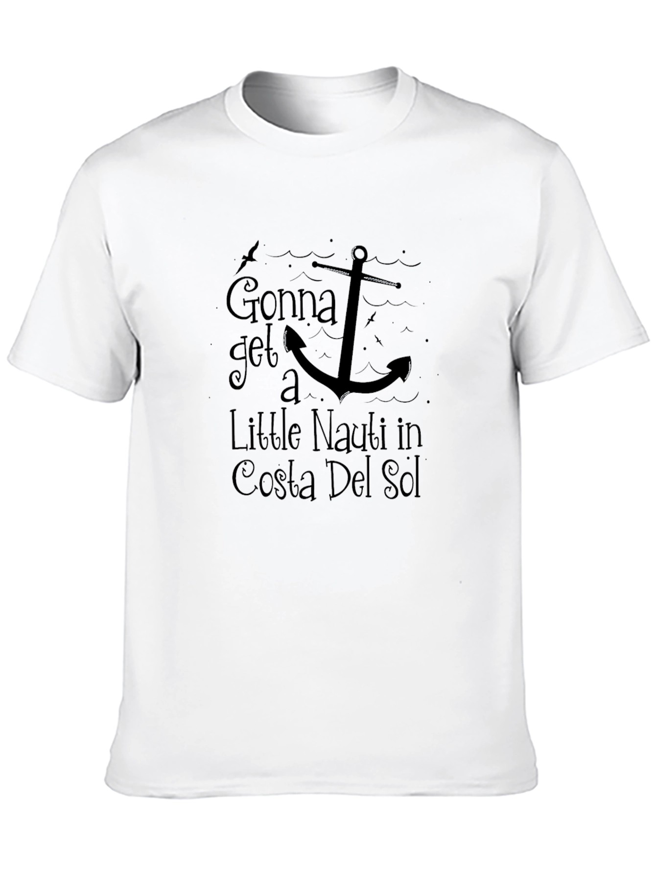 Costa Del Sol Nauti Anchor Black Graphic T-Shirt