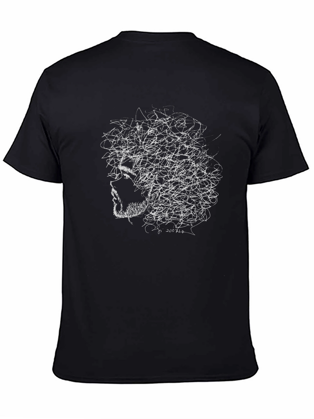 Abstract Face Graphic Tee - Black