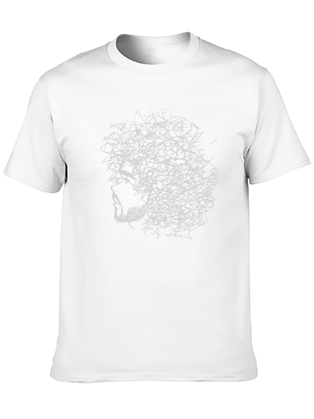Abstract Face Graphic Tee - Black