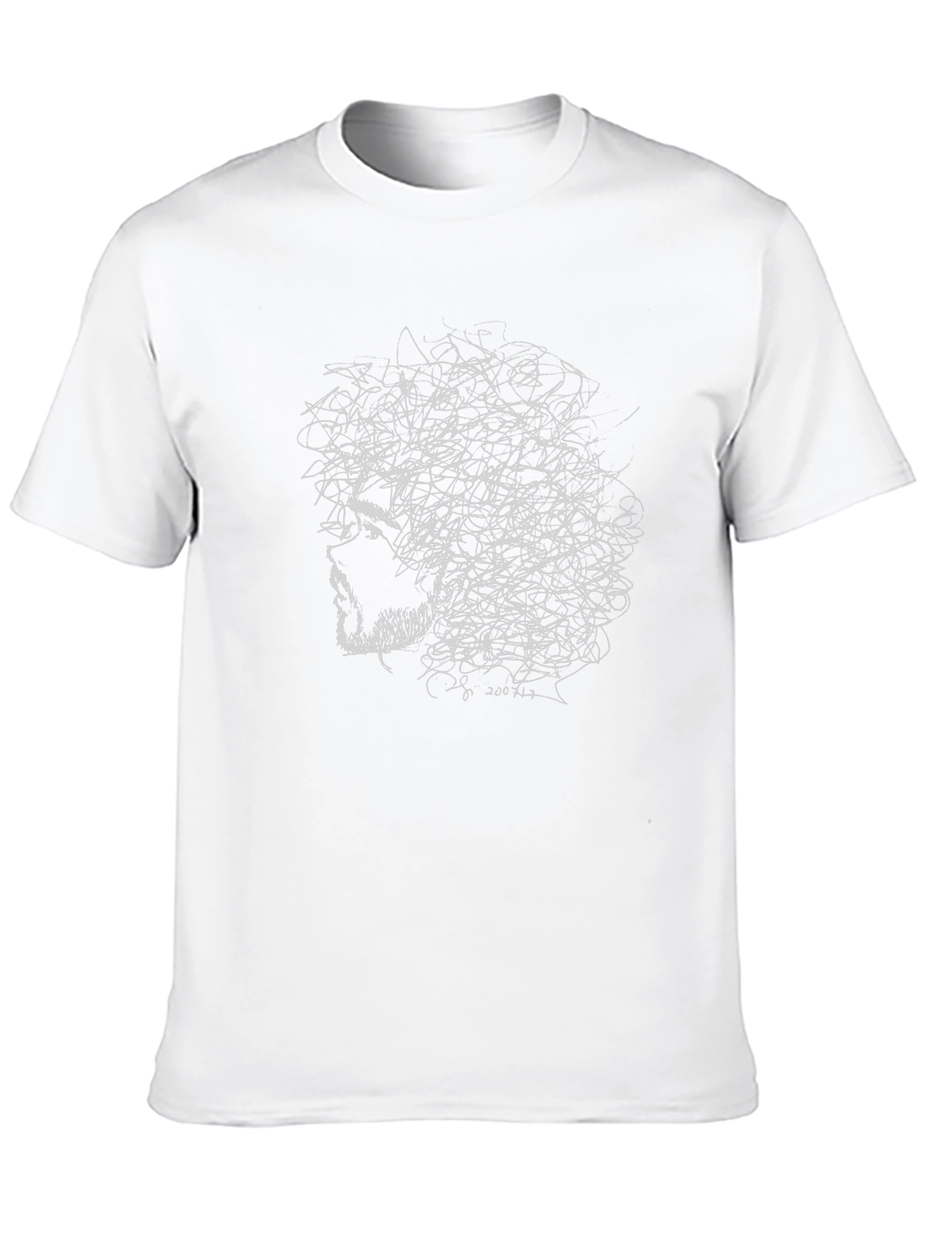 Abstract Face Graphic Tee - Black