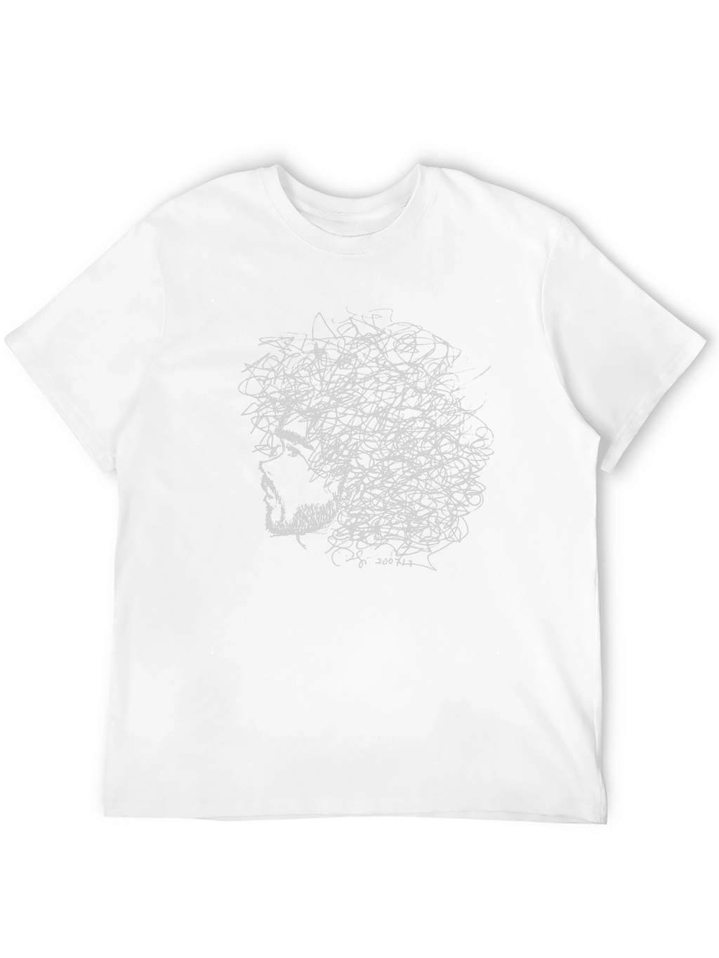 Abstract Face Graphic Tee - Black