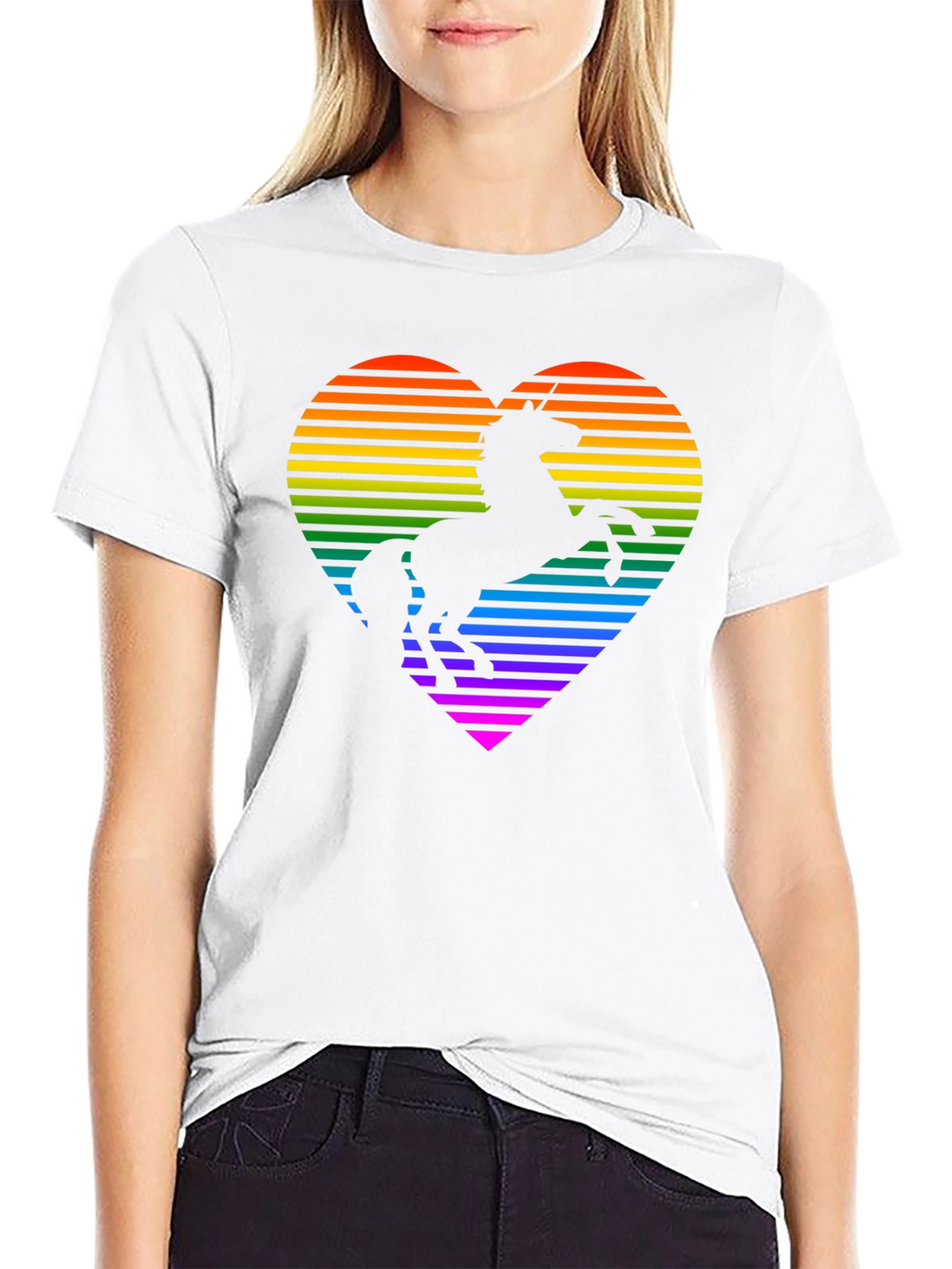 Rainbow Unicorn Heart Graphic Tee