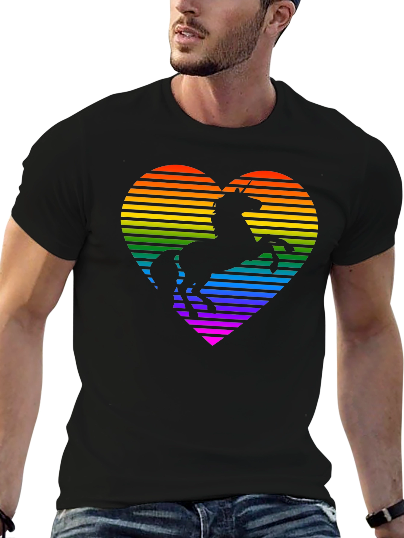 Rainbow Unicorn Heart Graphic Tee