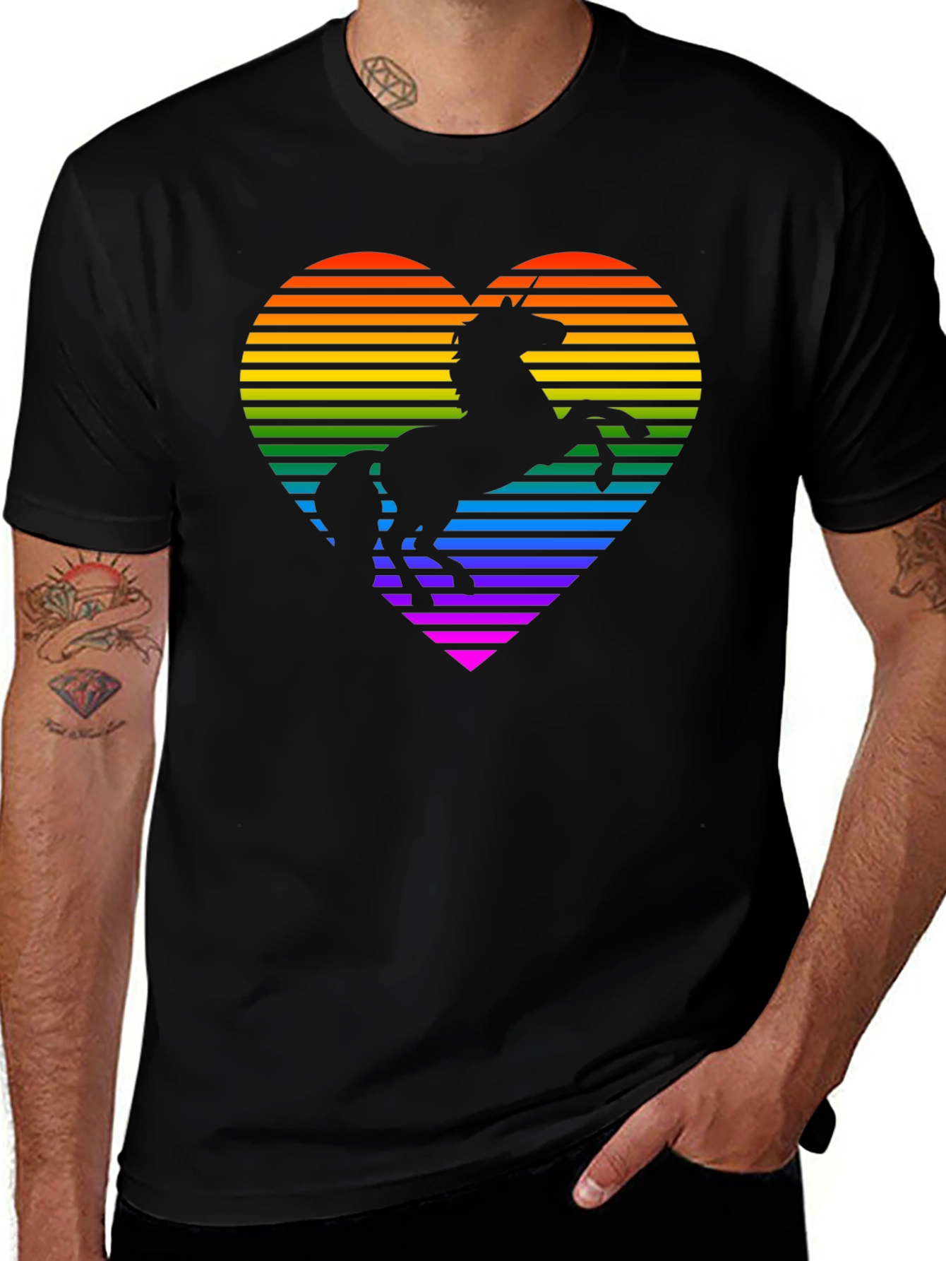 Rainbow Unicorn Heart Graphic Tee